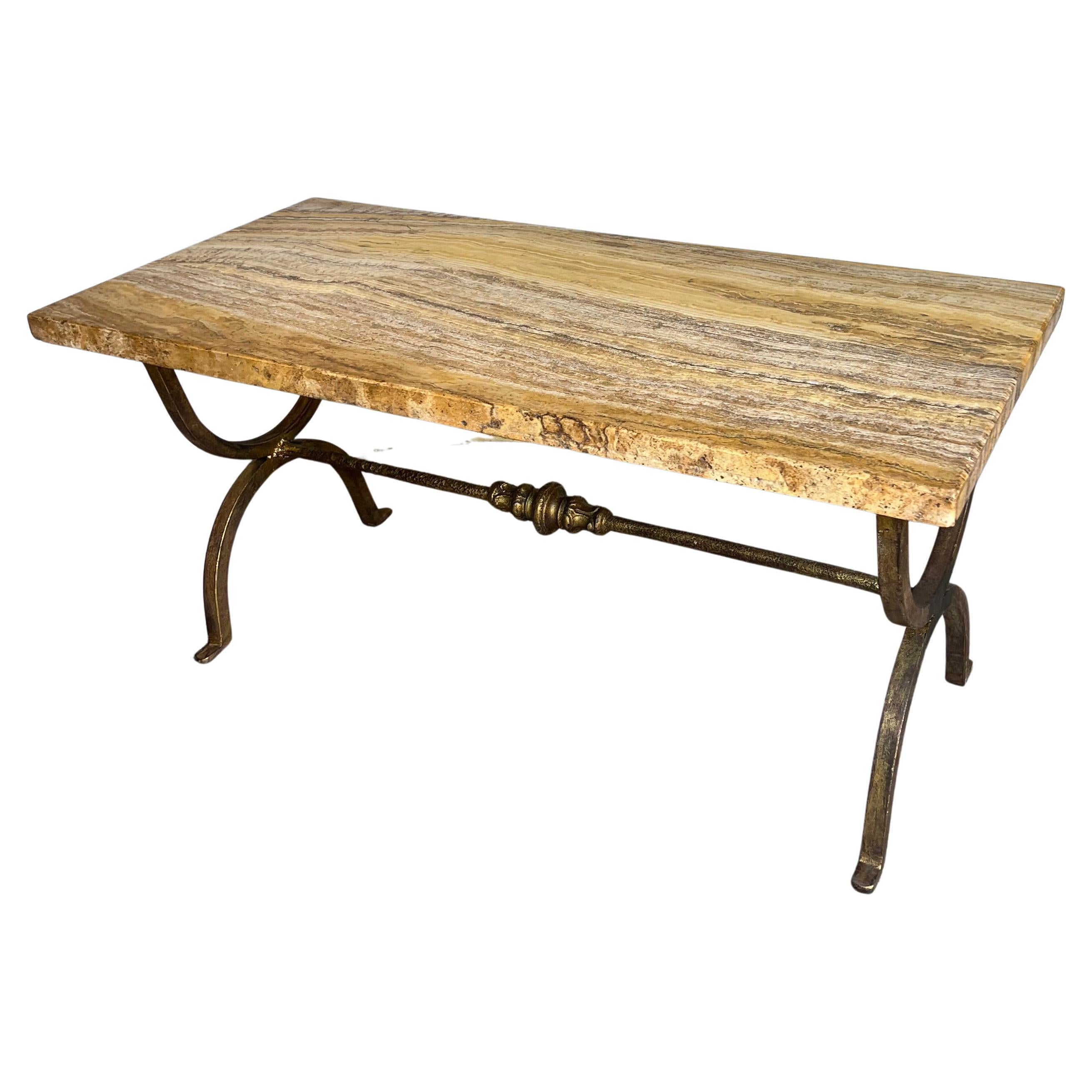 Spanish Iron Coffee Table with Marble Top