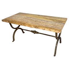 Spanish Iron Coffee Table with Marble Top