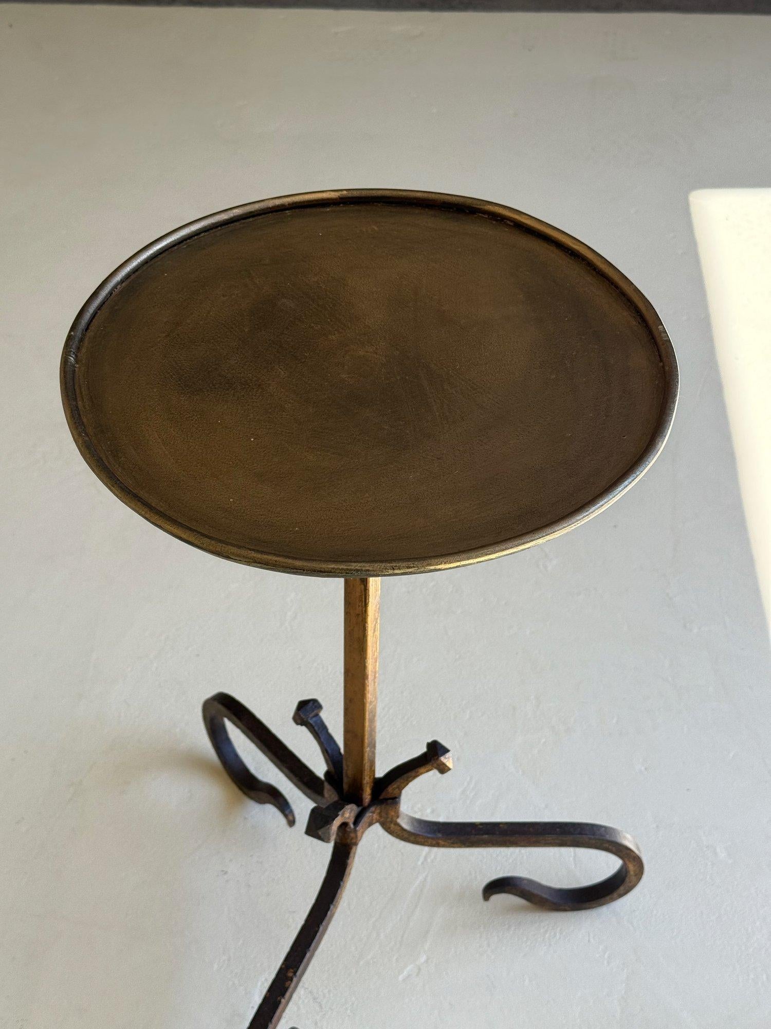 Spanish Iron Drinks Table on a Tripod Base with Scrolled Legs For Sale 7