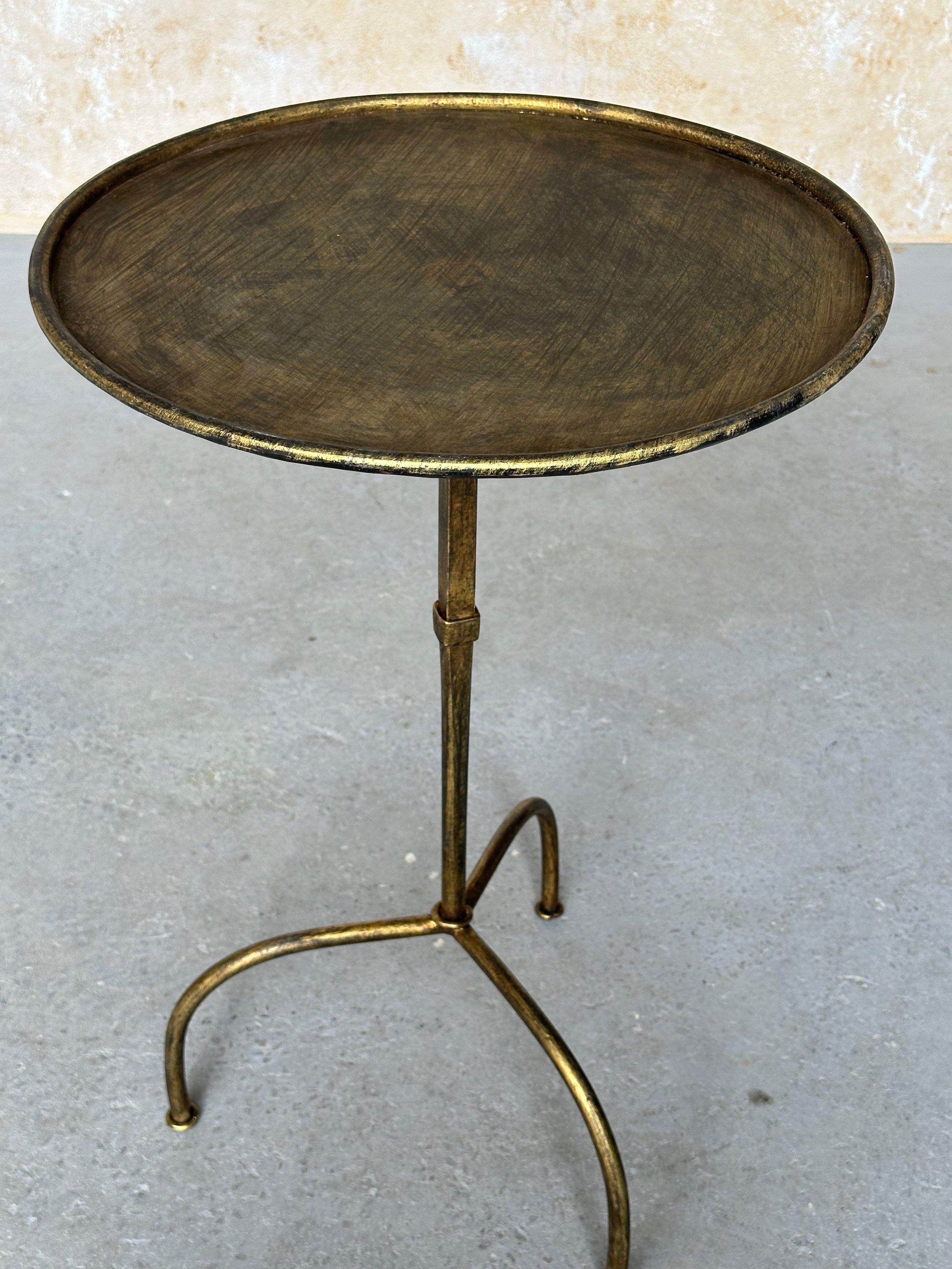 Spanish Iron Drinks Table on an Arched Tripod Base For Sale 5
