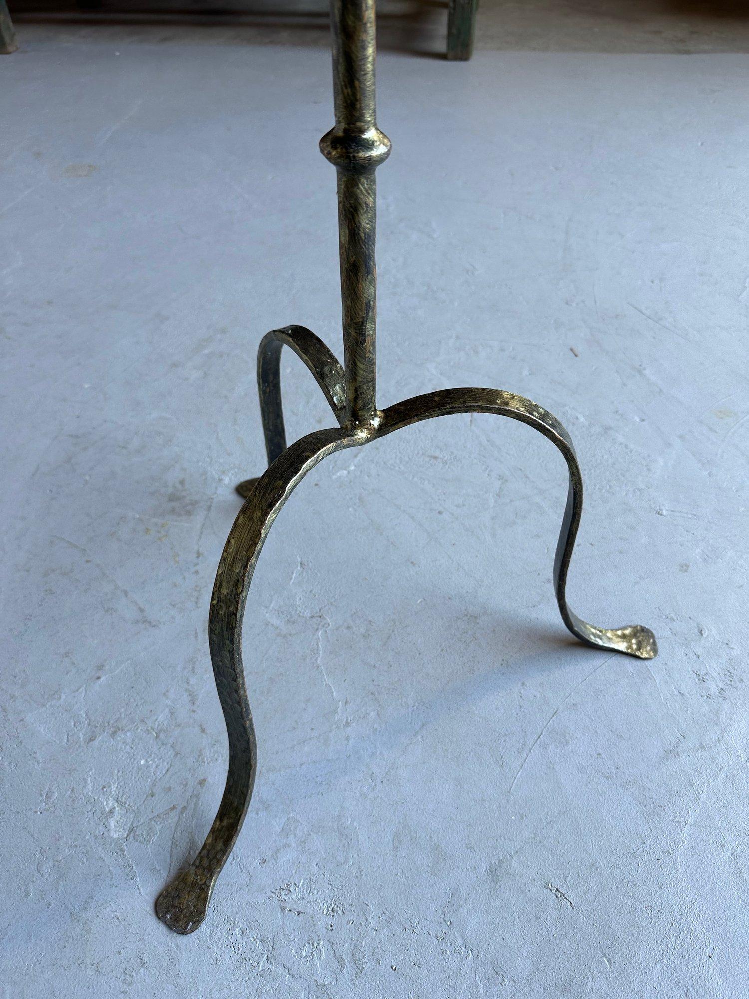 Spanish Iron Drinks Table on an Elevated Hammered Tripod Base 4