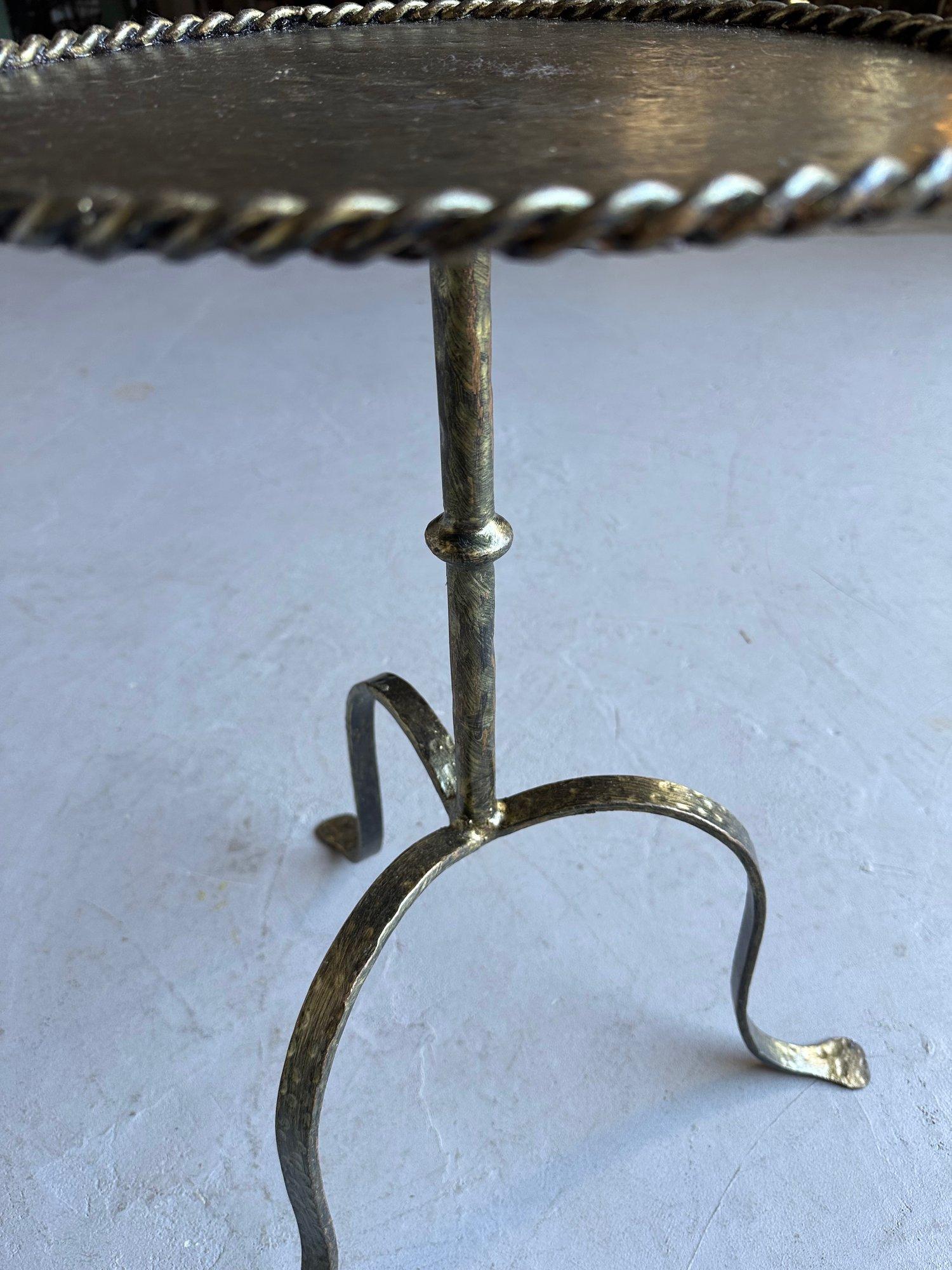 Spanish Iron Drinks Table on an Elevated Hammered Tripod Base 6