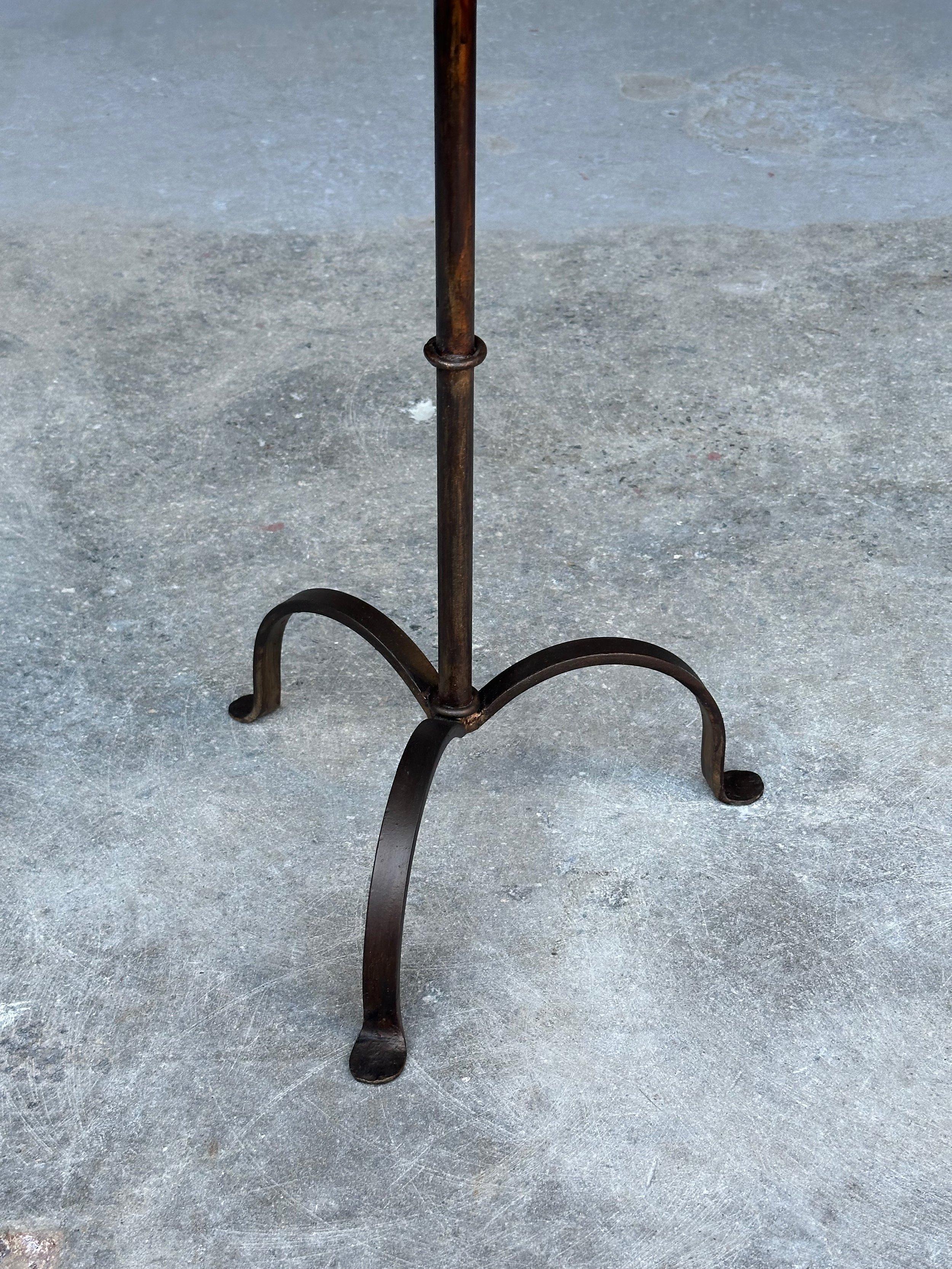 Spanish Iron Drinks Table with Bronze Patina  In Good Condition For Sale In Buchanan, NY