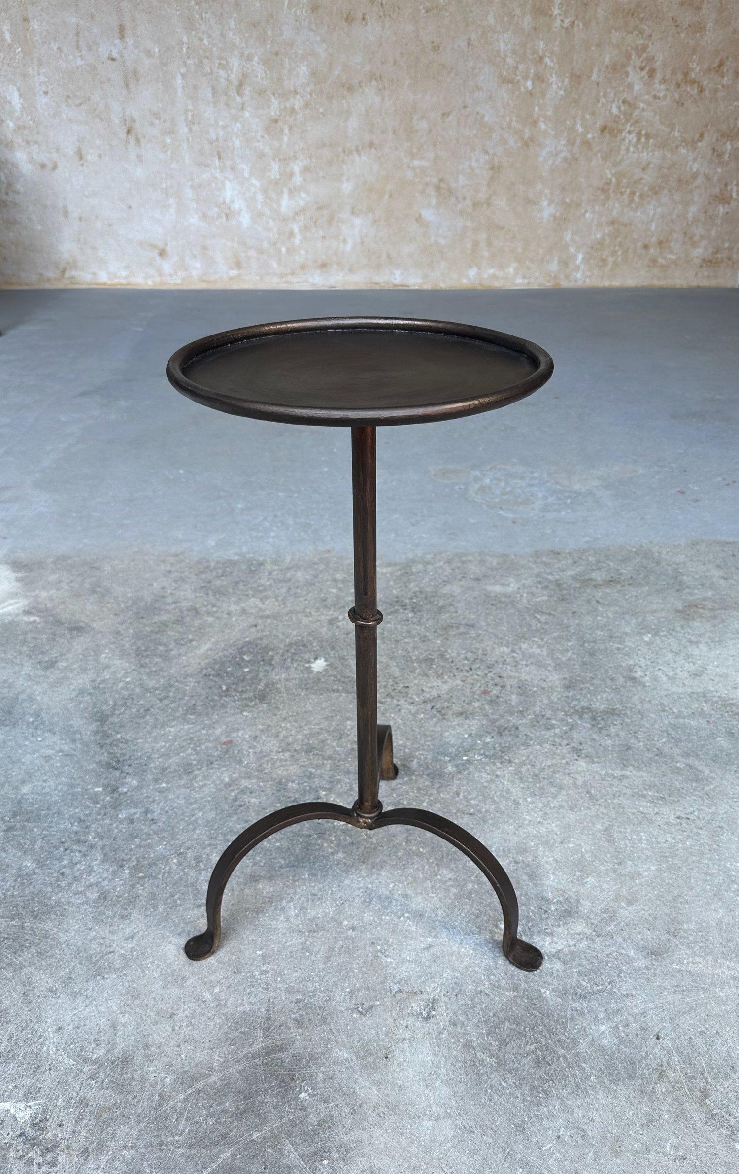 Contemporary Spanish Iron Drinks Table with Bronze Patina  For Sale