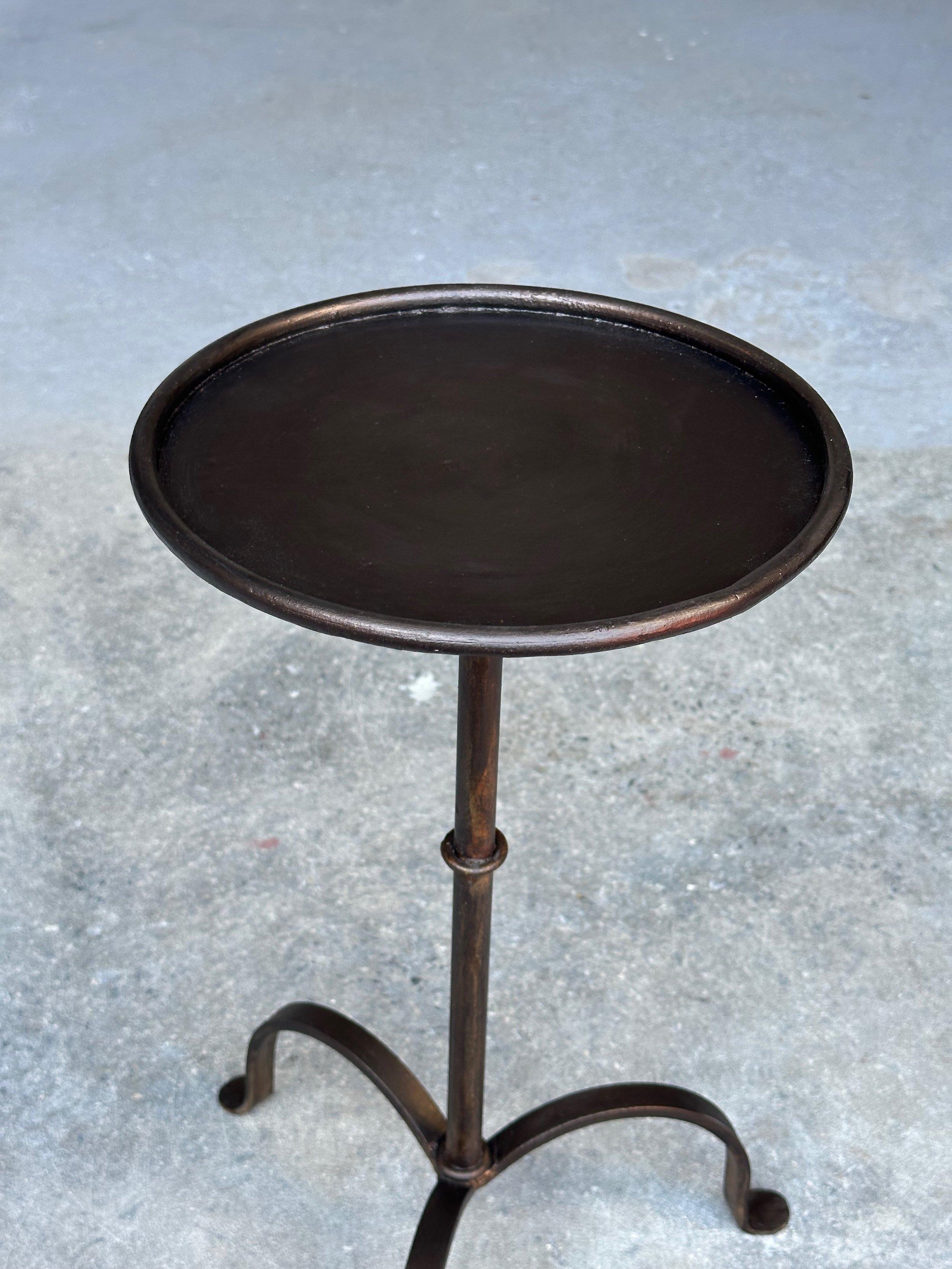 Spanish Iron Drinks Table with Bronze Patina  For Sale 1