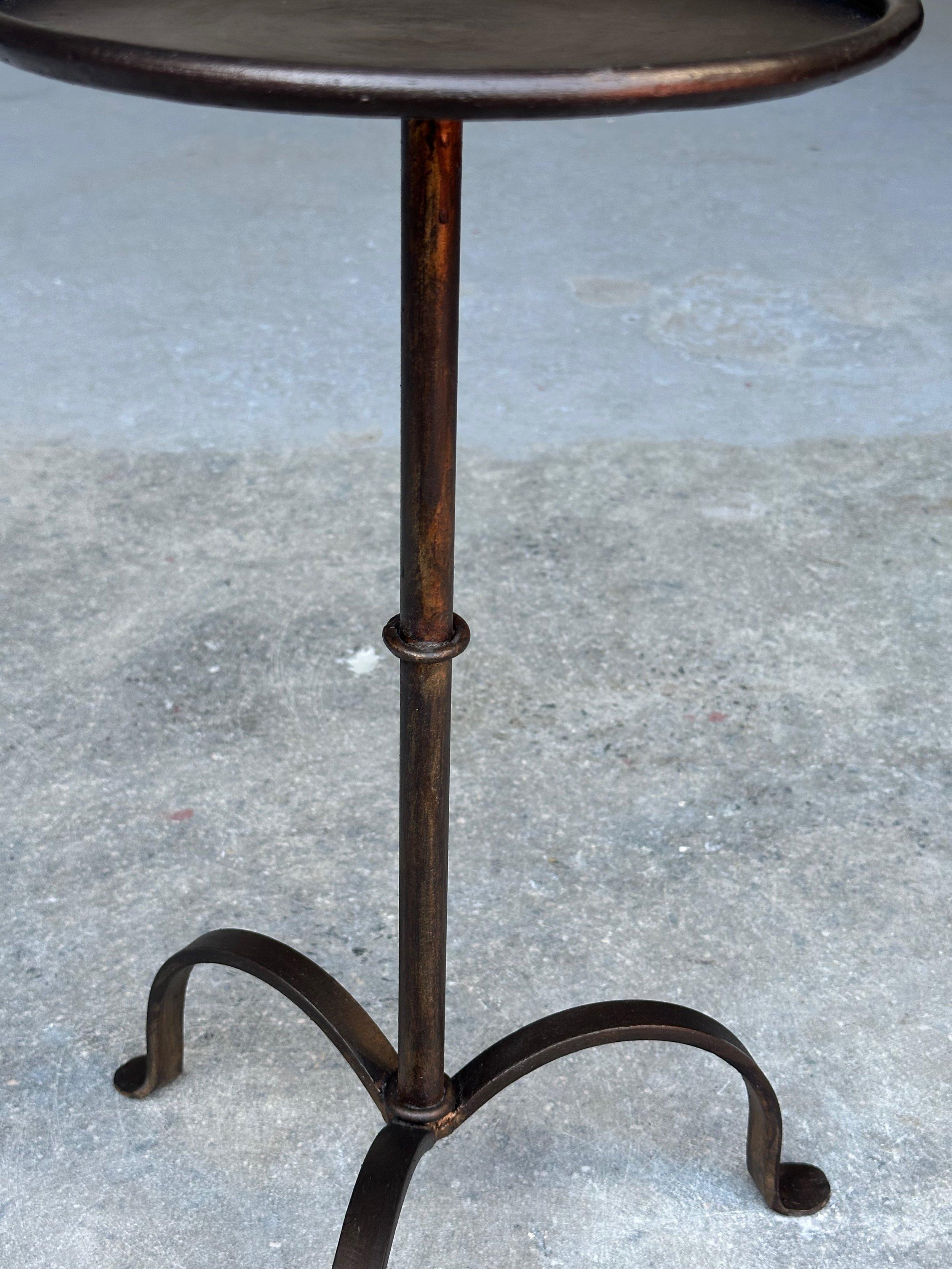 Spanish Iron Drinks Table with Bronze Patina  For Sale 3