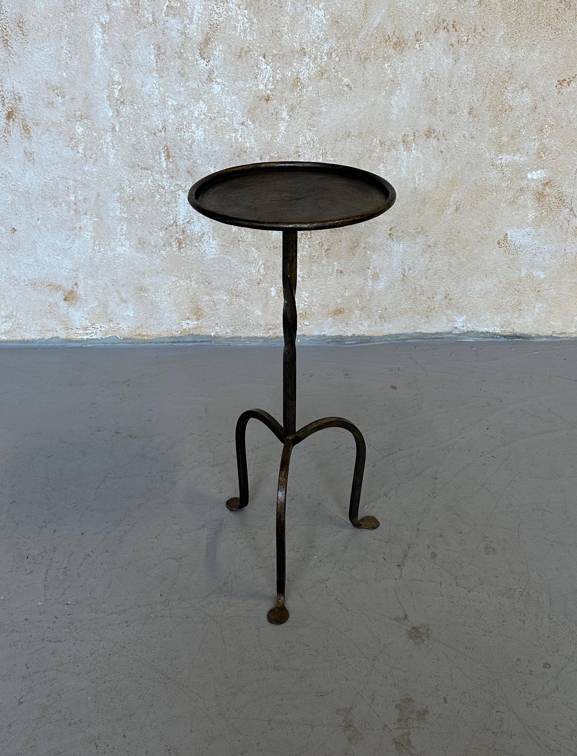 Neoclassical Spanish Iron Drinks Table with Tripod Base