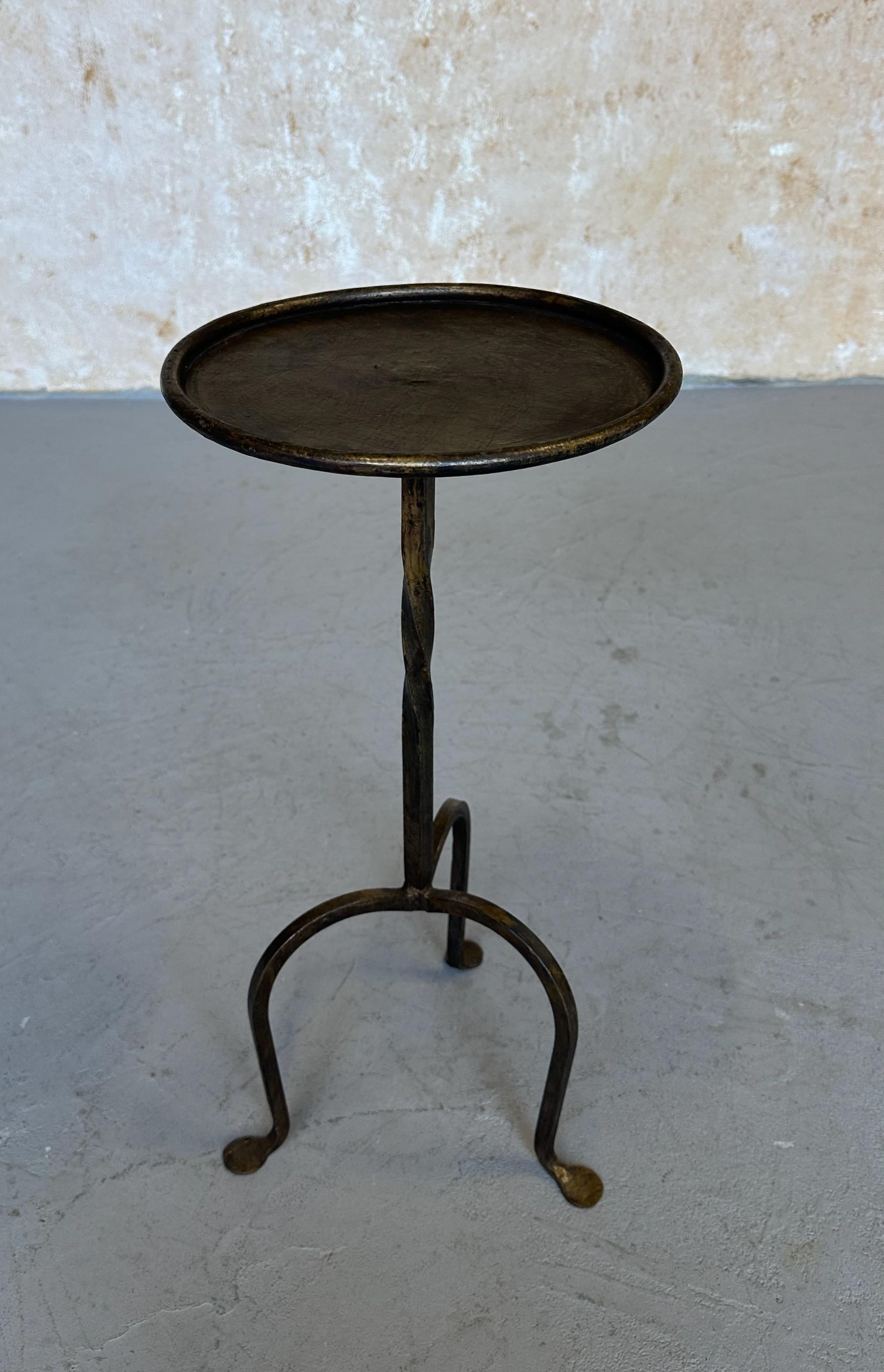 Contemporary Spanish Iron Drinks Table with Tripod Base