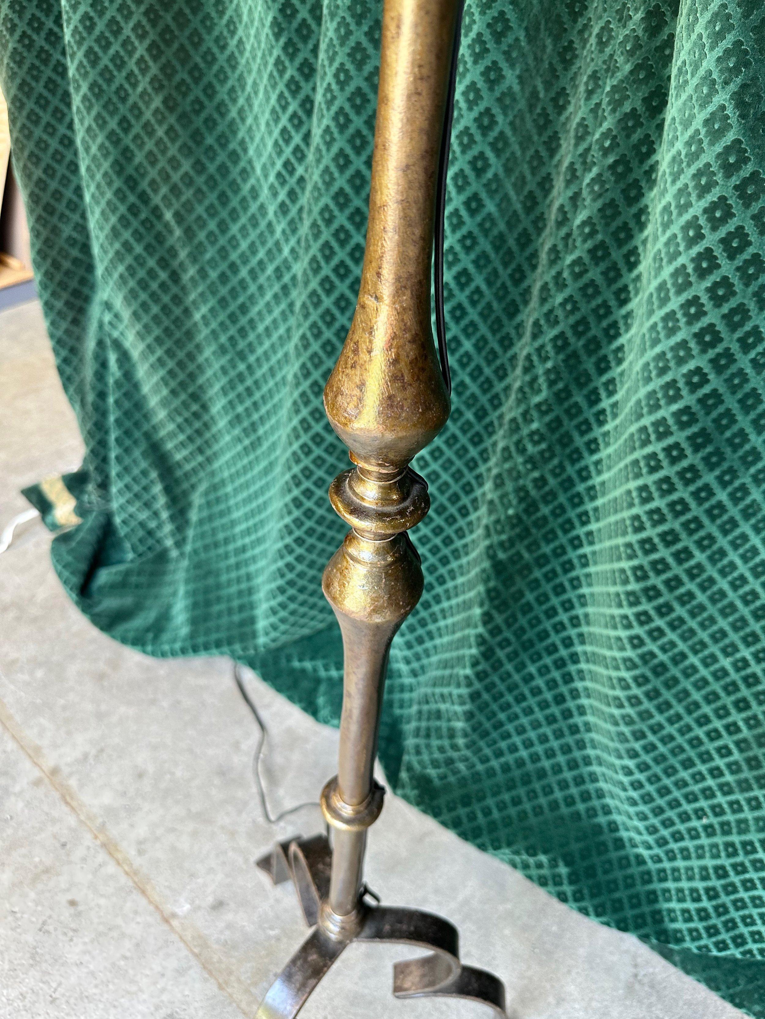 Spanish Iron Floor Lamp on an Elevated Tripod Base For Sale 7