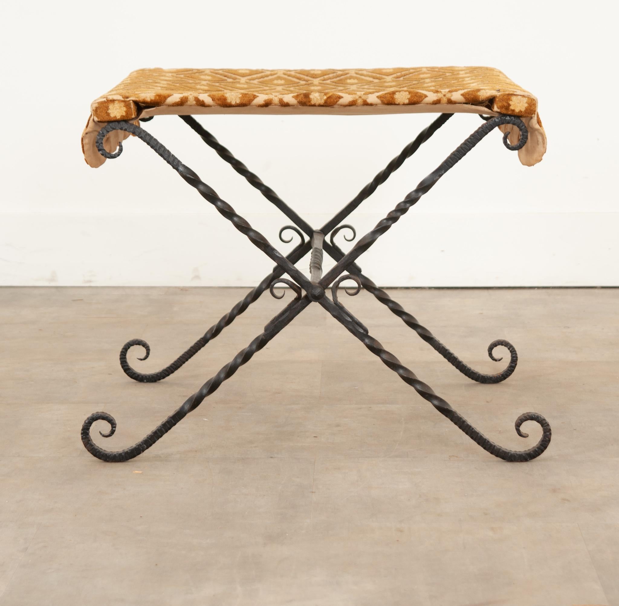 Renaissance Spanish Iron Folding X-Base Stool