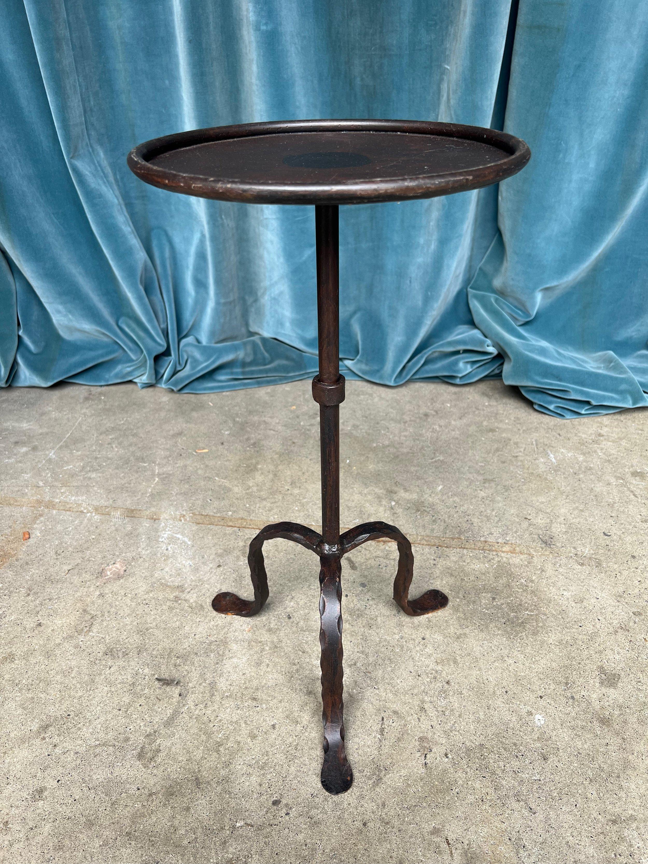 Spanish Iron Martini Table with Dark Bronze Patina In Good Condition In Buchanan, NY