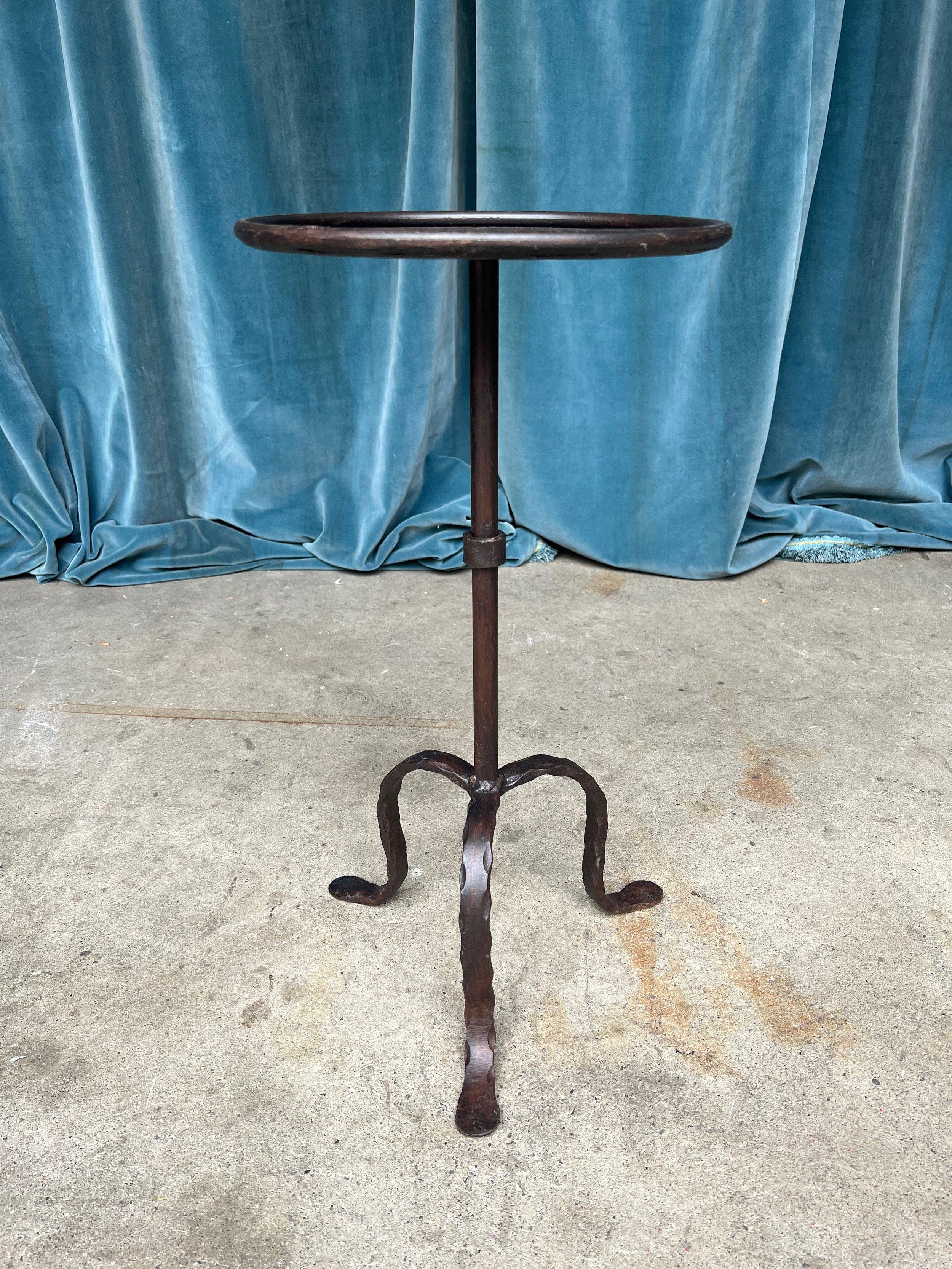 Spanish Iron Martini Table with Dark Bronze Patina 1