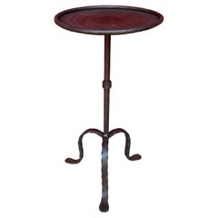 Spanish Iron Metal Drinks Table in Dark Patina