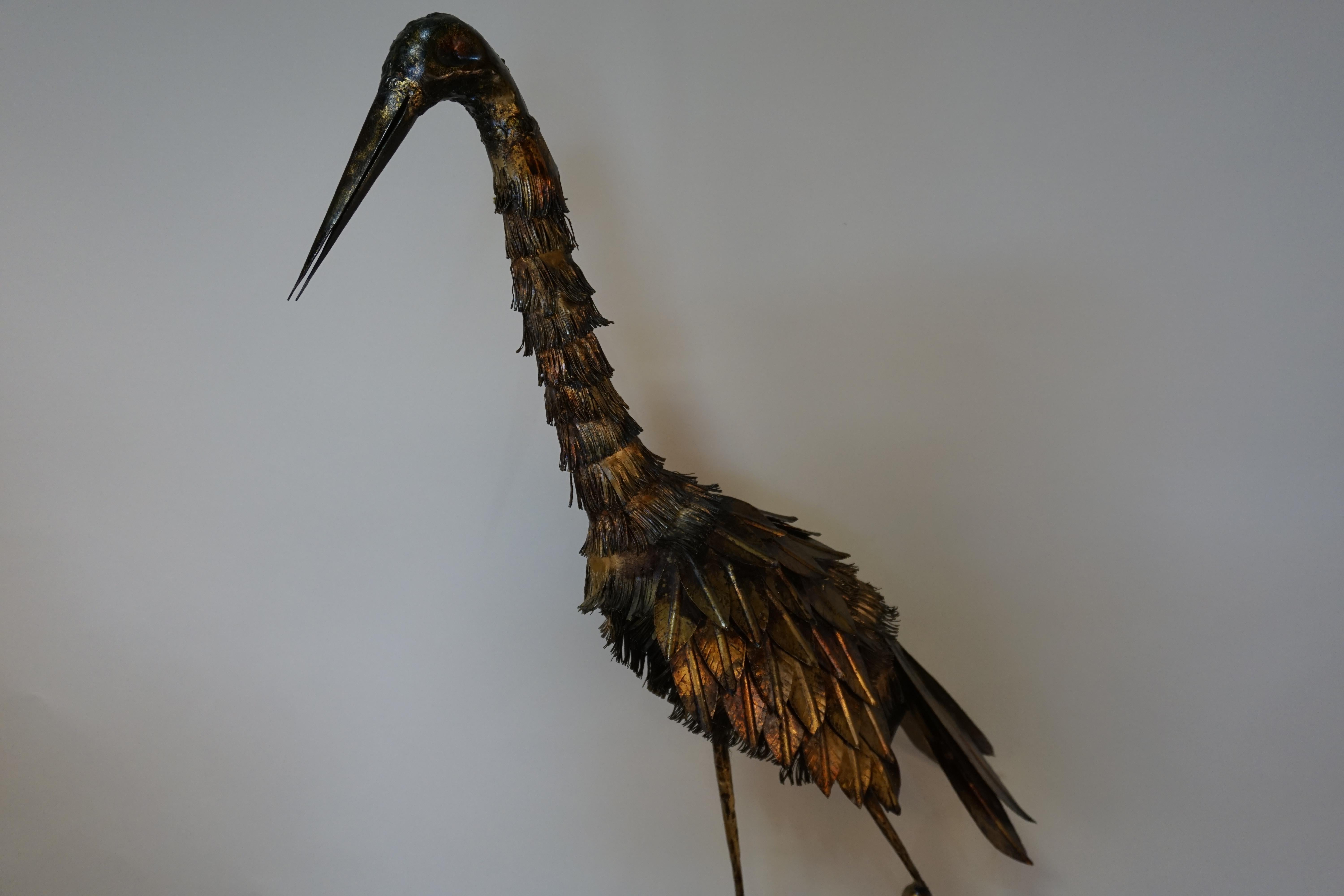 Spanish Iron Sculpture of Long Legged Bird In Good Condition In Fairfax, VA