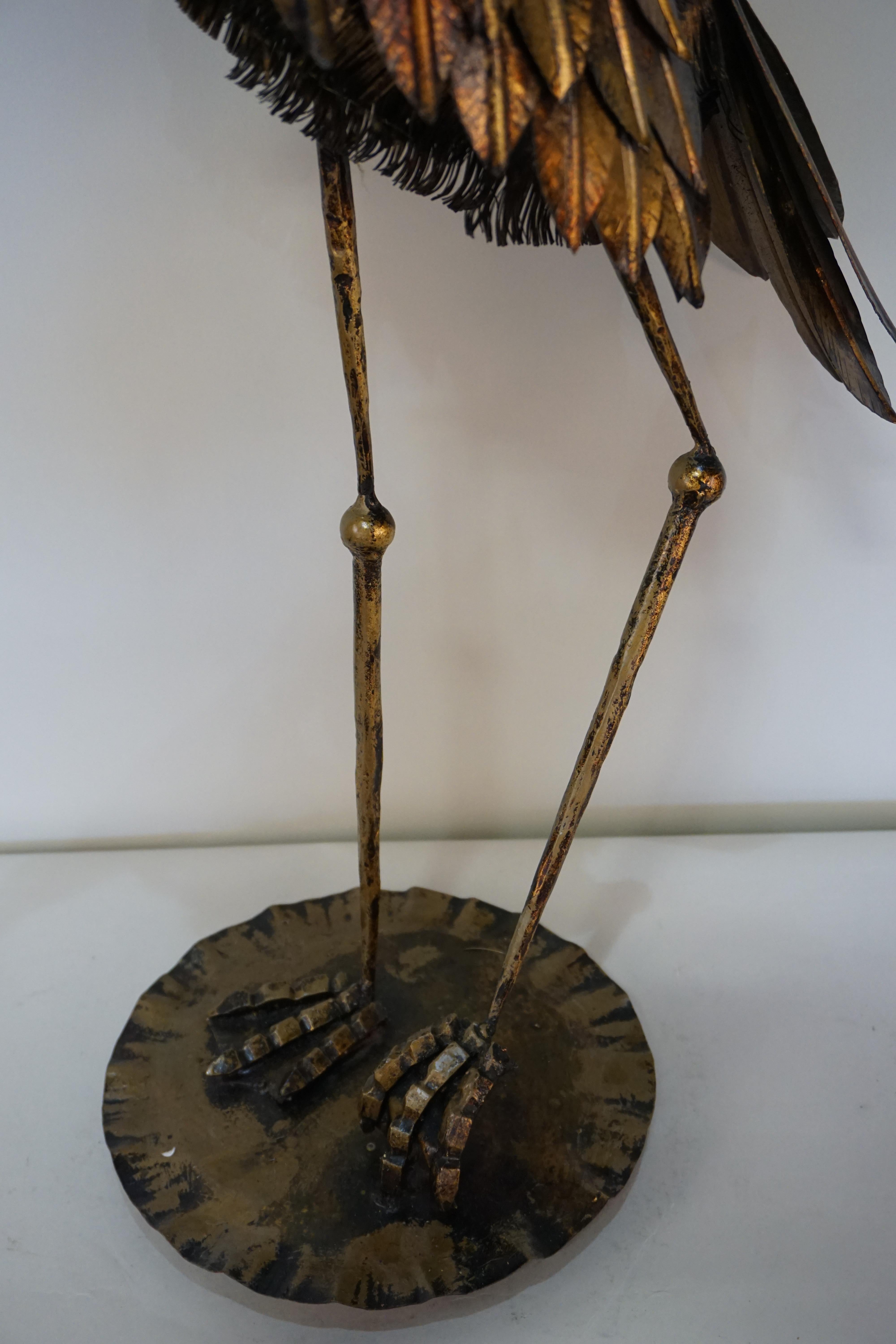 Mid-20th Century Spanish Iron Sculpture of Long Legged Bird