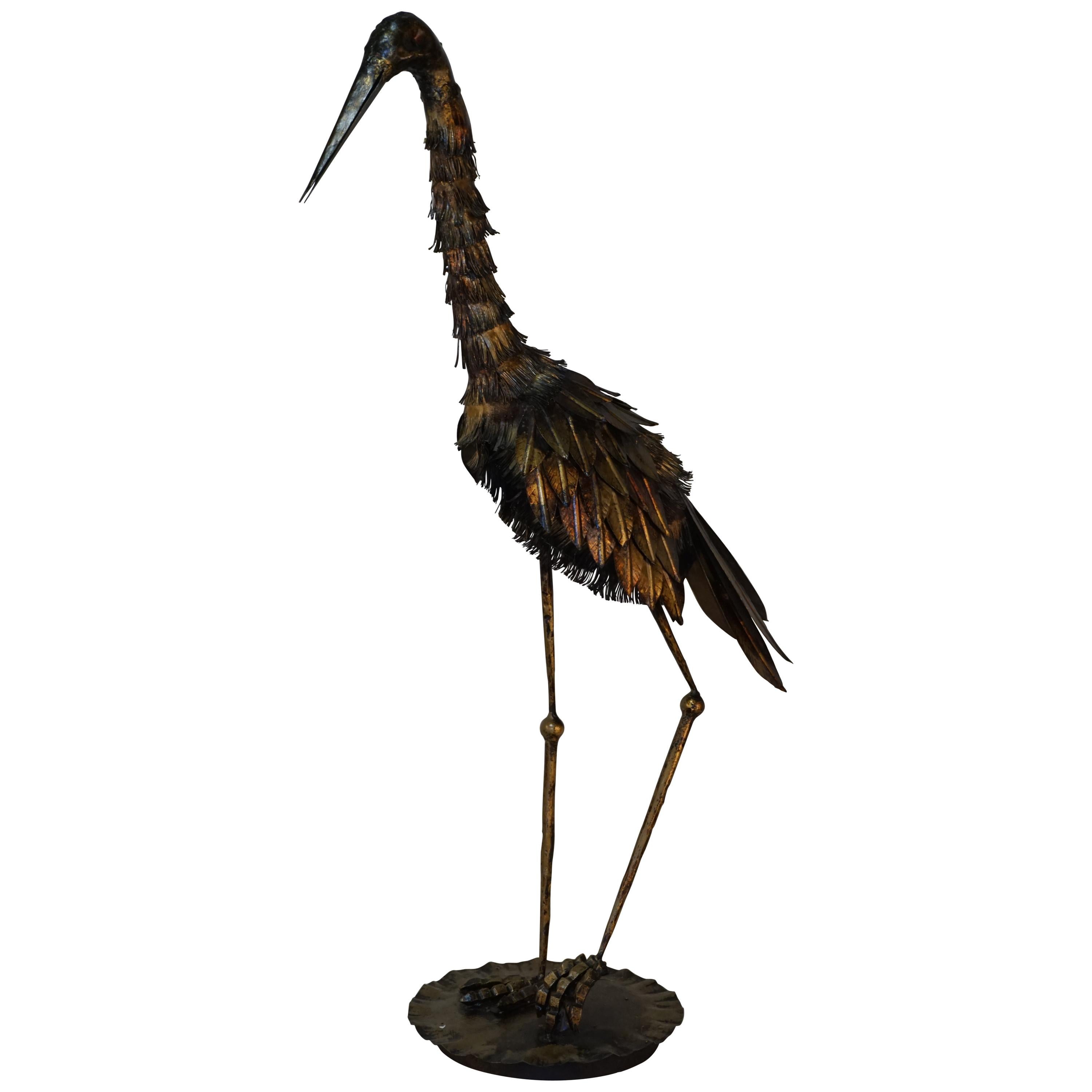 Spanish Iron Sculpture of Long Legged Bird
