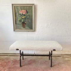 Spanish Iron upholstered bench seat