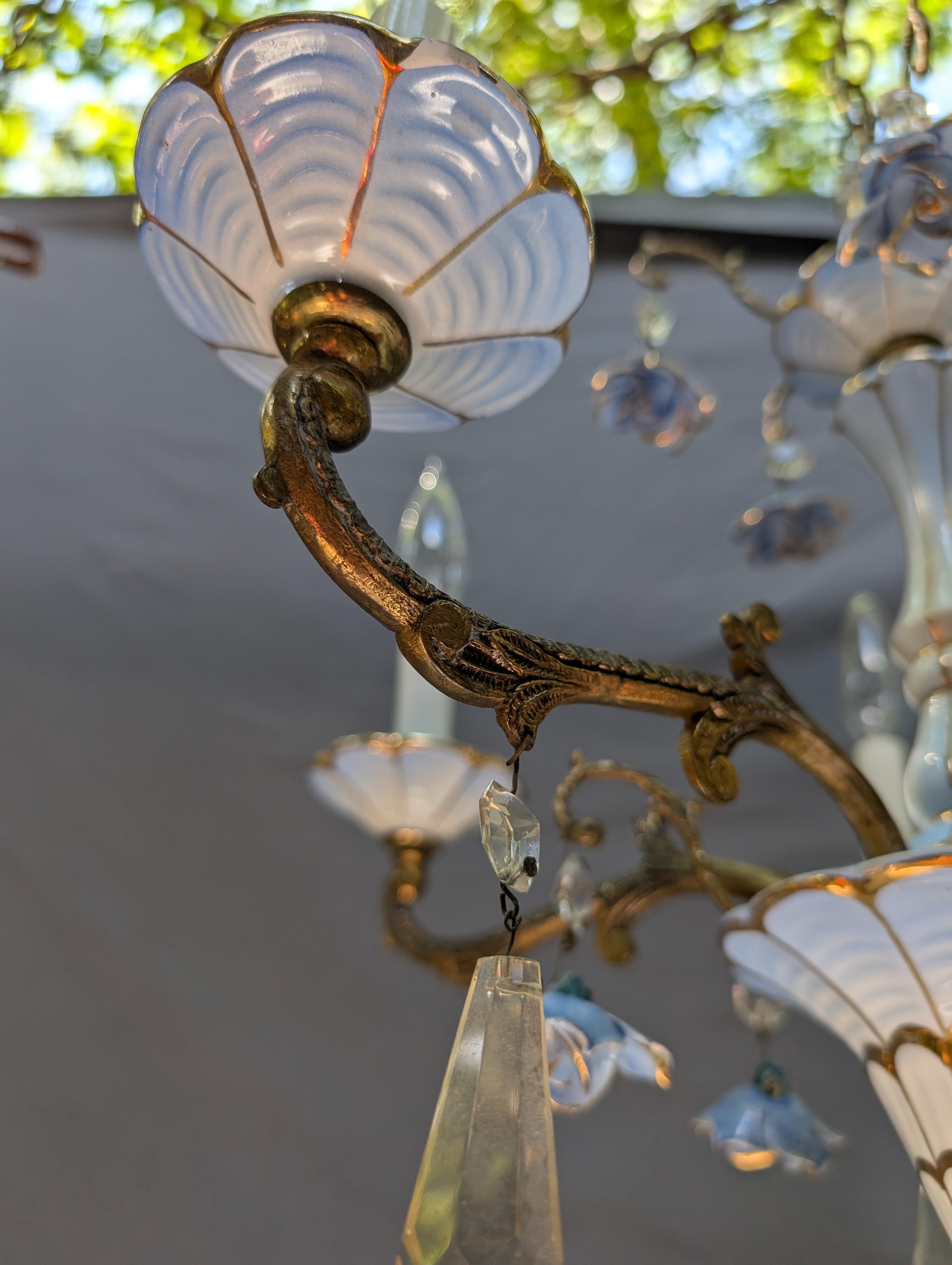 Spanish-Italian Porcelain Chandlier For Sale 10