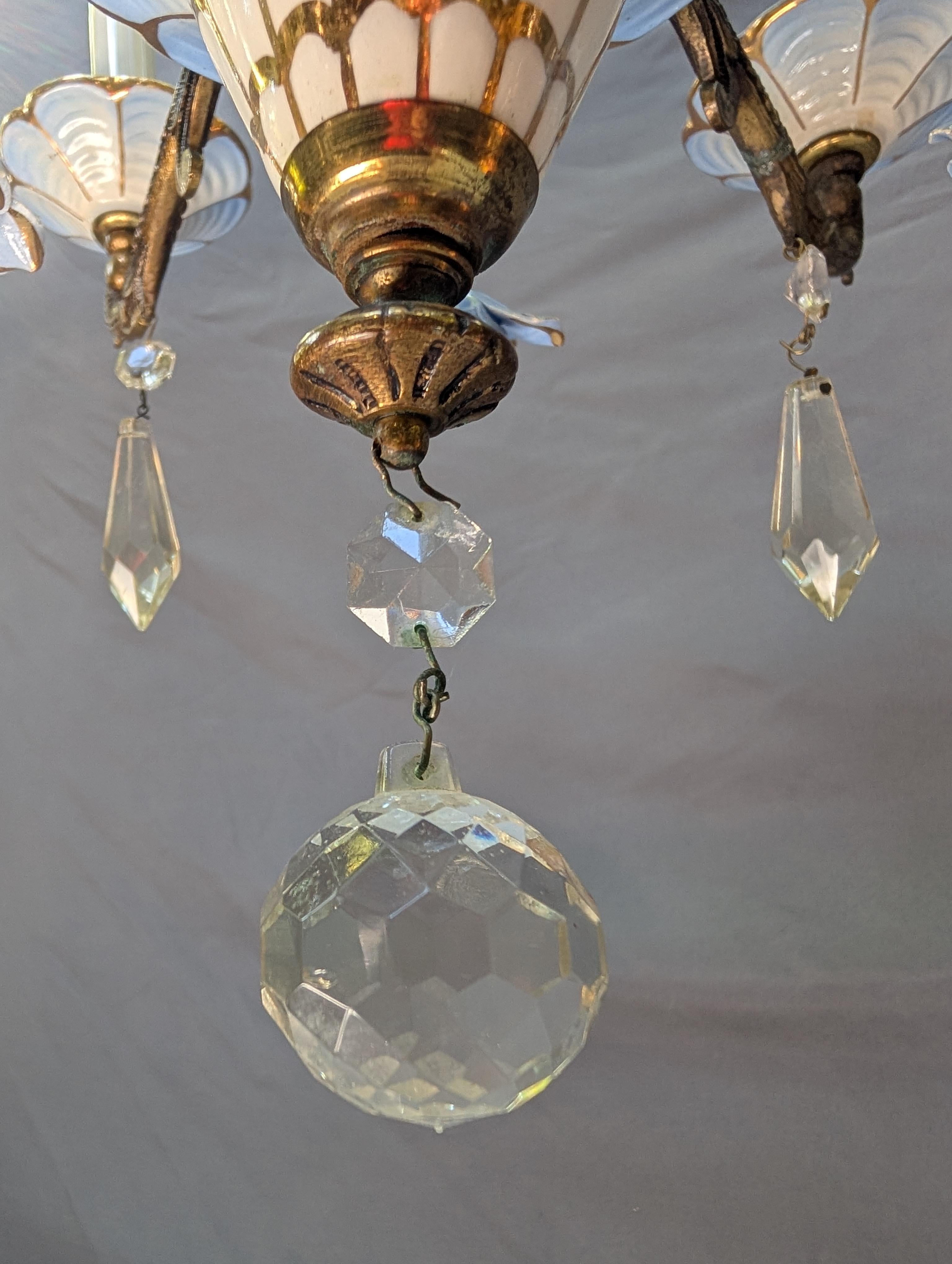 Spanish-Italian Porcelain Chandlier For Sale 12