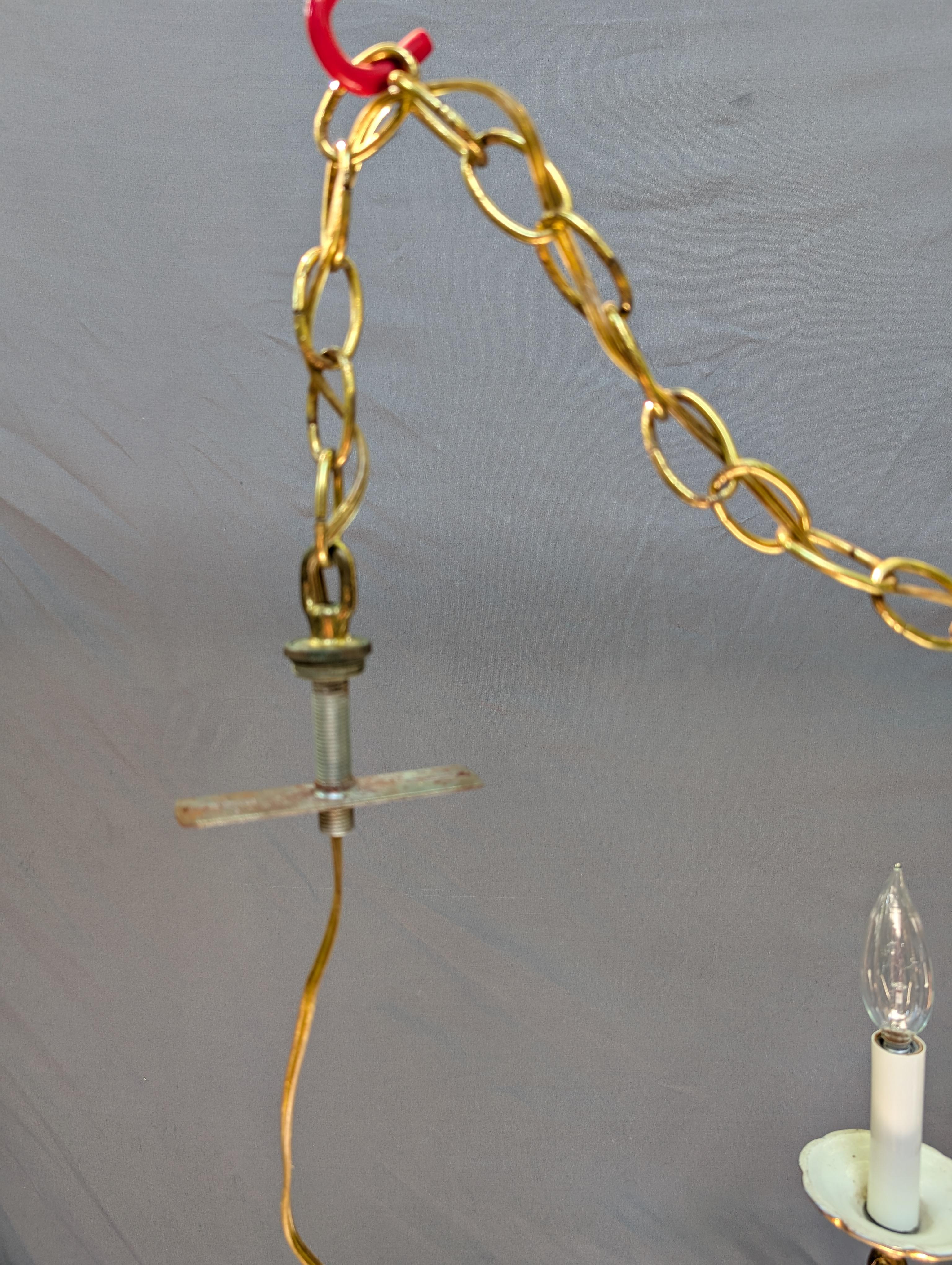 Spanish-Italian Porcelain Chandlier For Sale 4