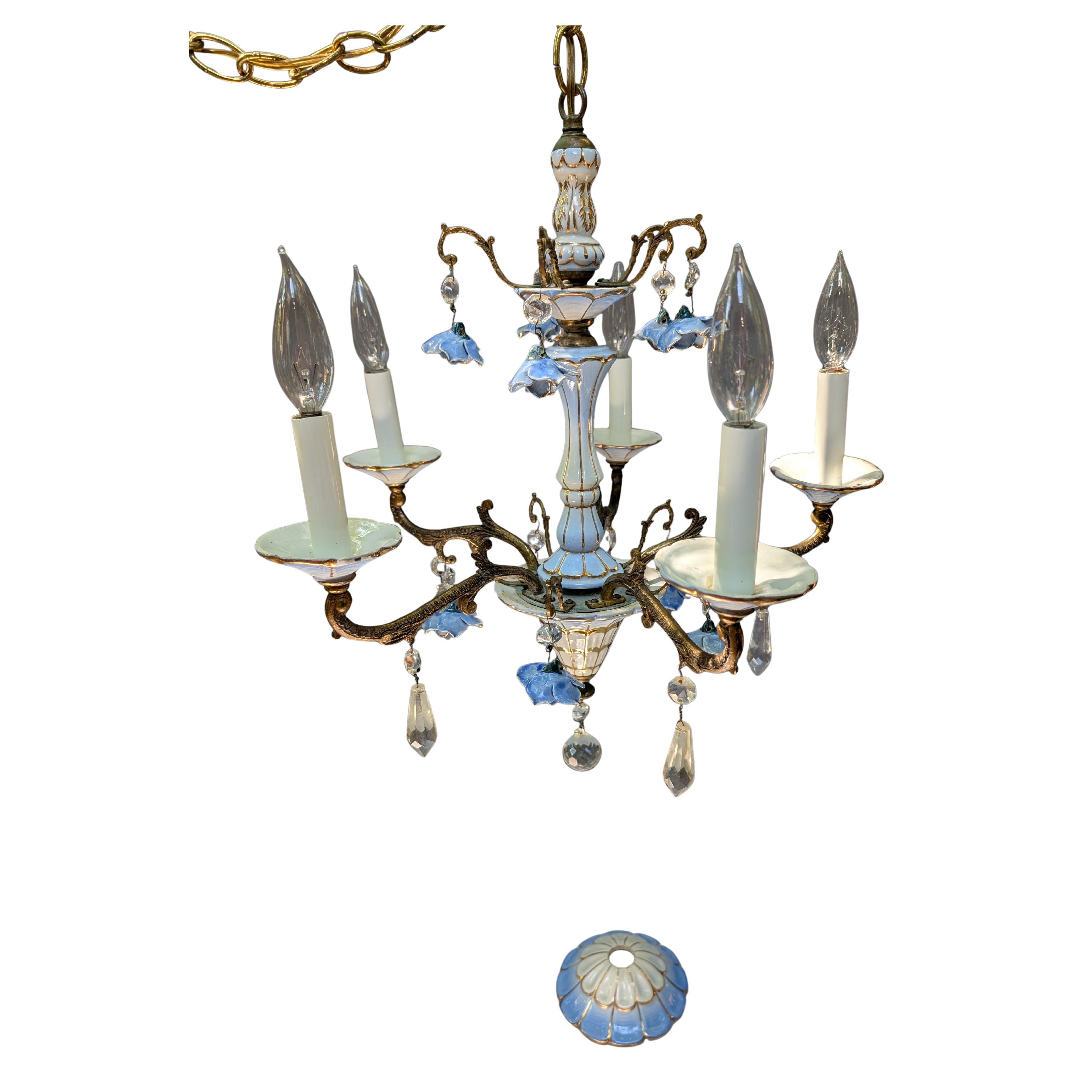 Chandlier in porcellana spagnolo-italiano