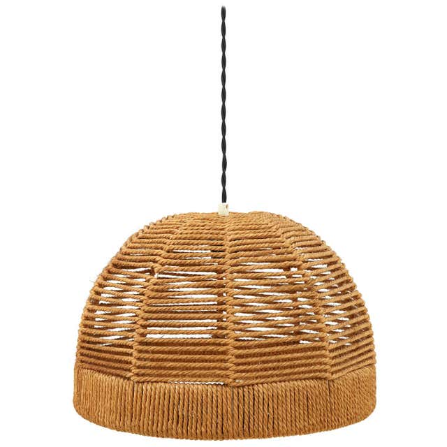 Spanish Jute Rope Dome Pendant Light at 1stDibs