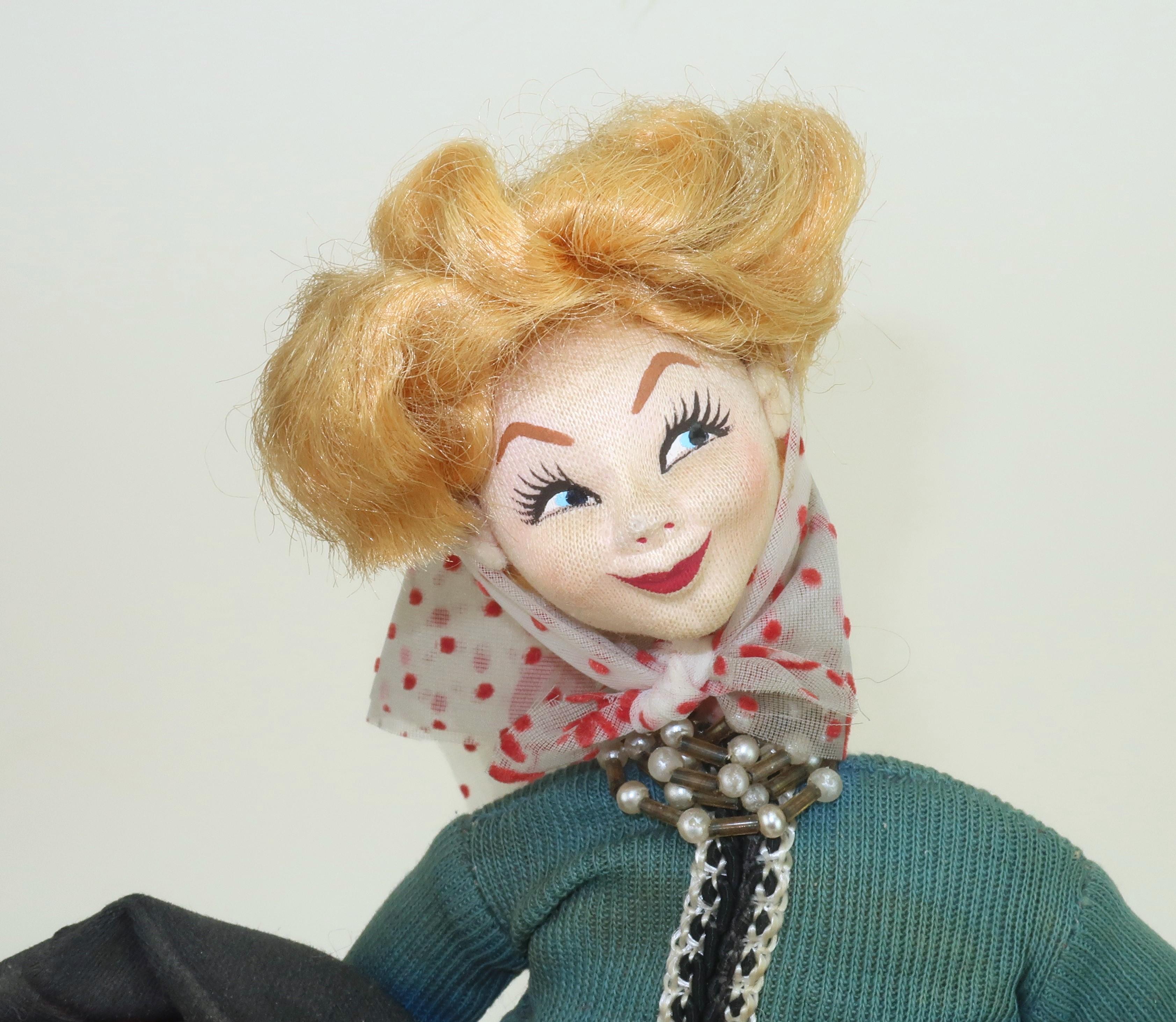 Brown Spanish KLUMPE ROLDAN Lady Tourist Doll, 1950's For Sale