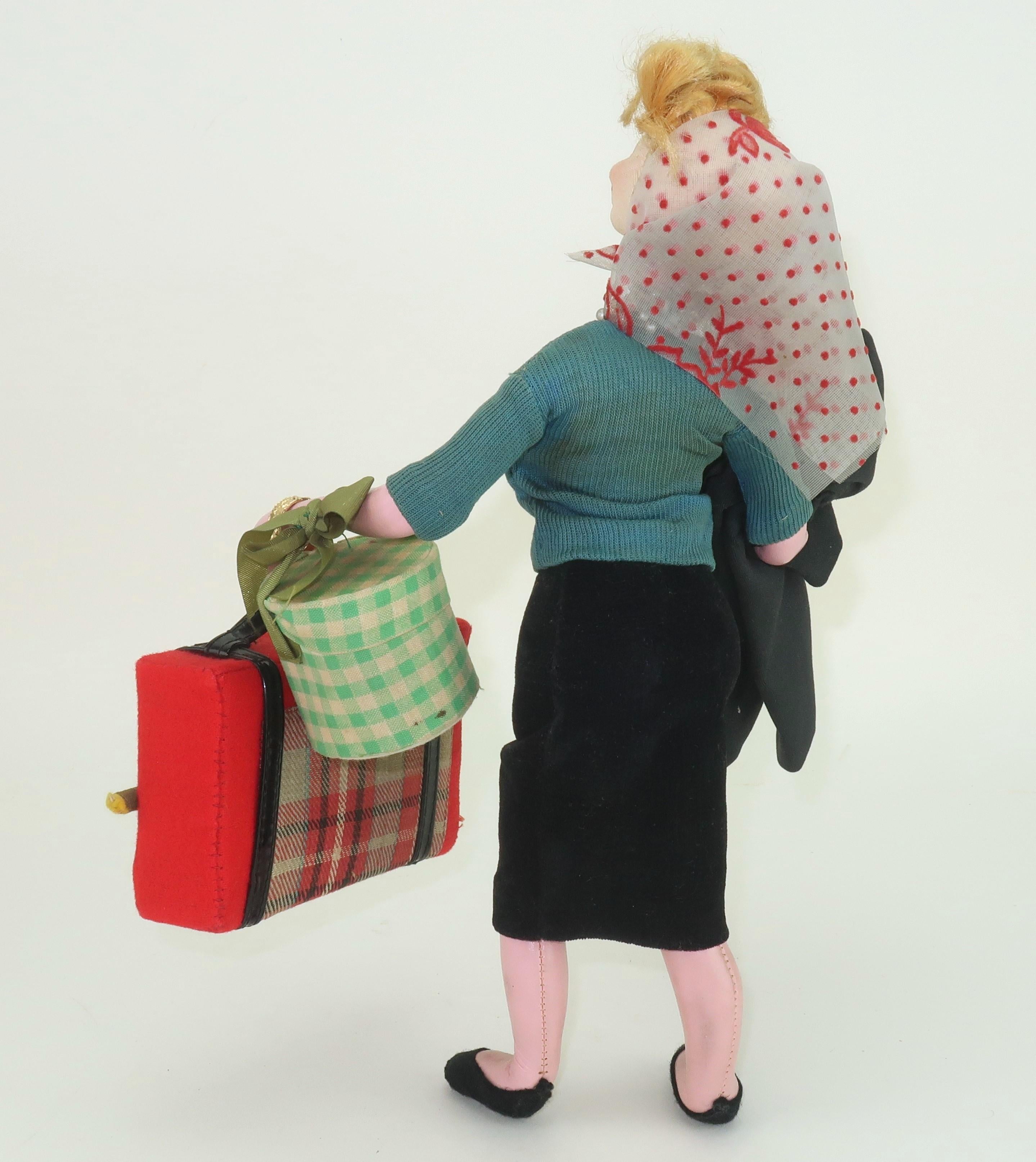 Spanish KLUMPE ROLDAN Lady Tourist Doll, 1950's For Sale 3