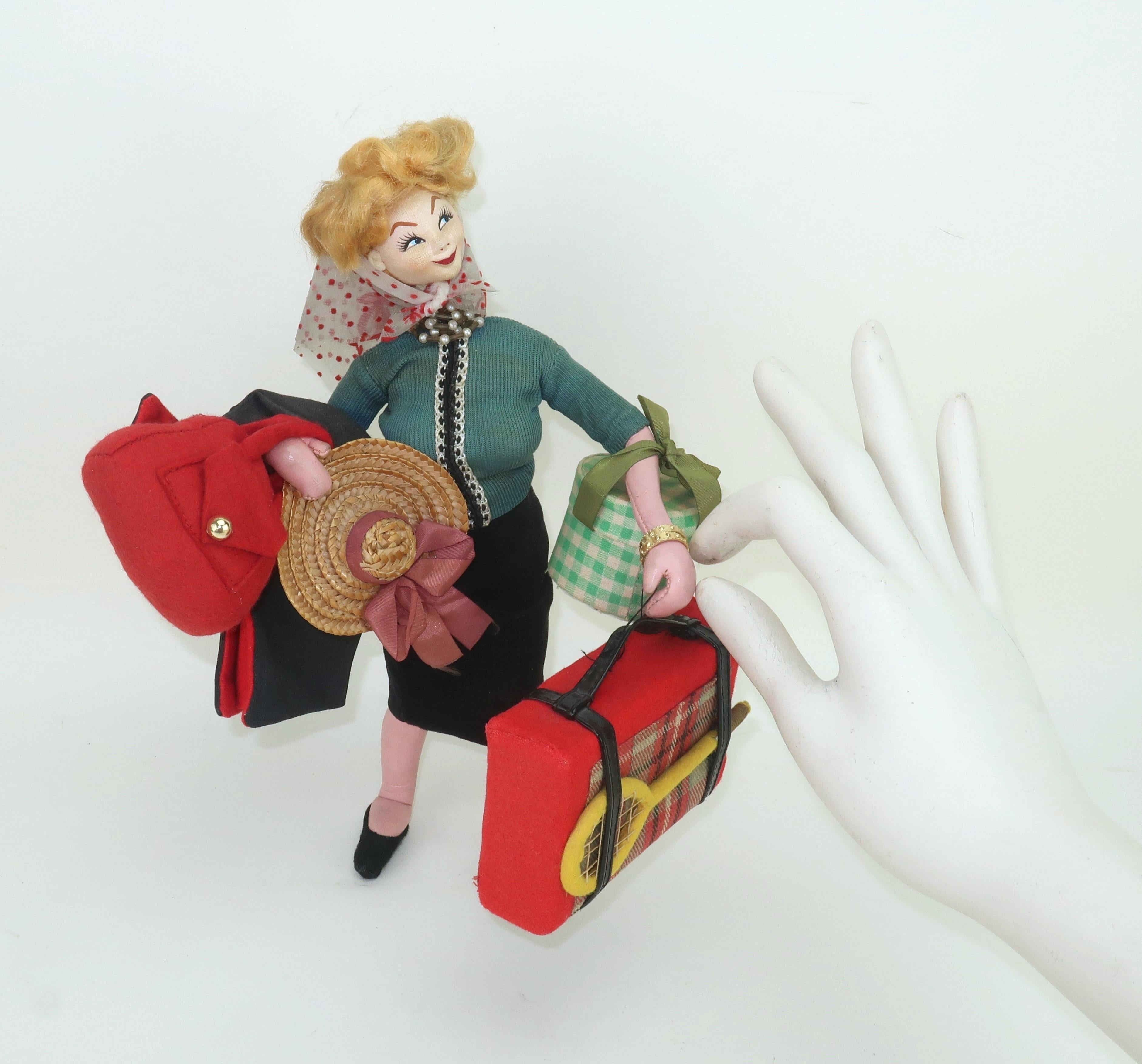 Spanish KLUMPE ROLDAN Lady Tourist Doll, 1950's For Sale 4