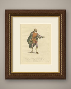 Spanish Knight of the Golden Key in 1700, Hand Colored Costume Plate, 1757