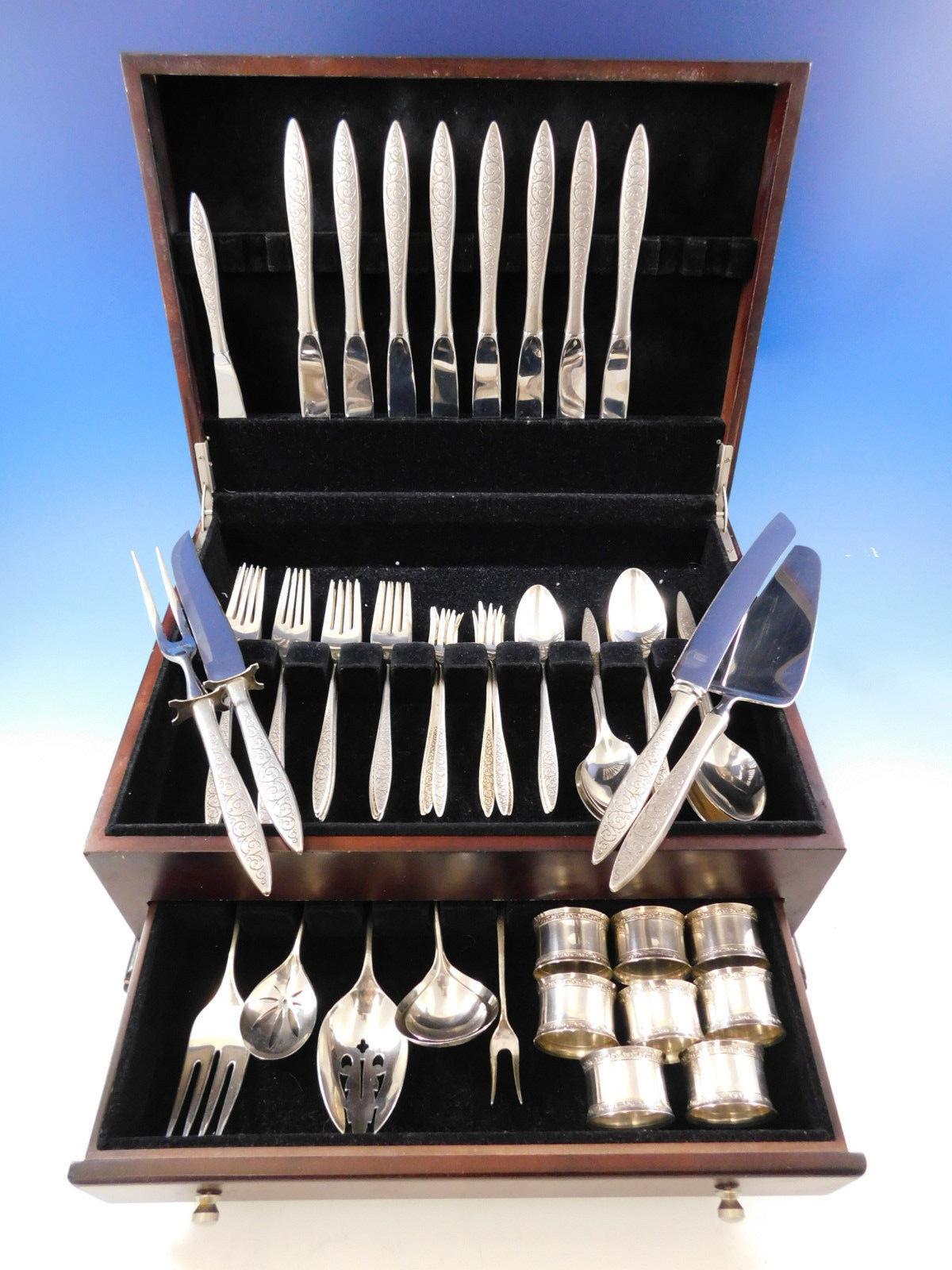 Outstanding Spanish Lace by Wallace Sterling Silver flatware set - 68 pieces. This set includes:

8 knives, 9 1/4