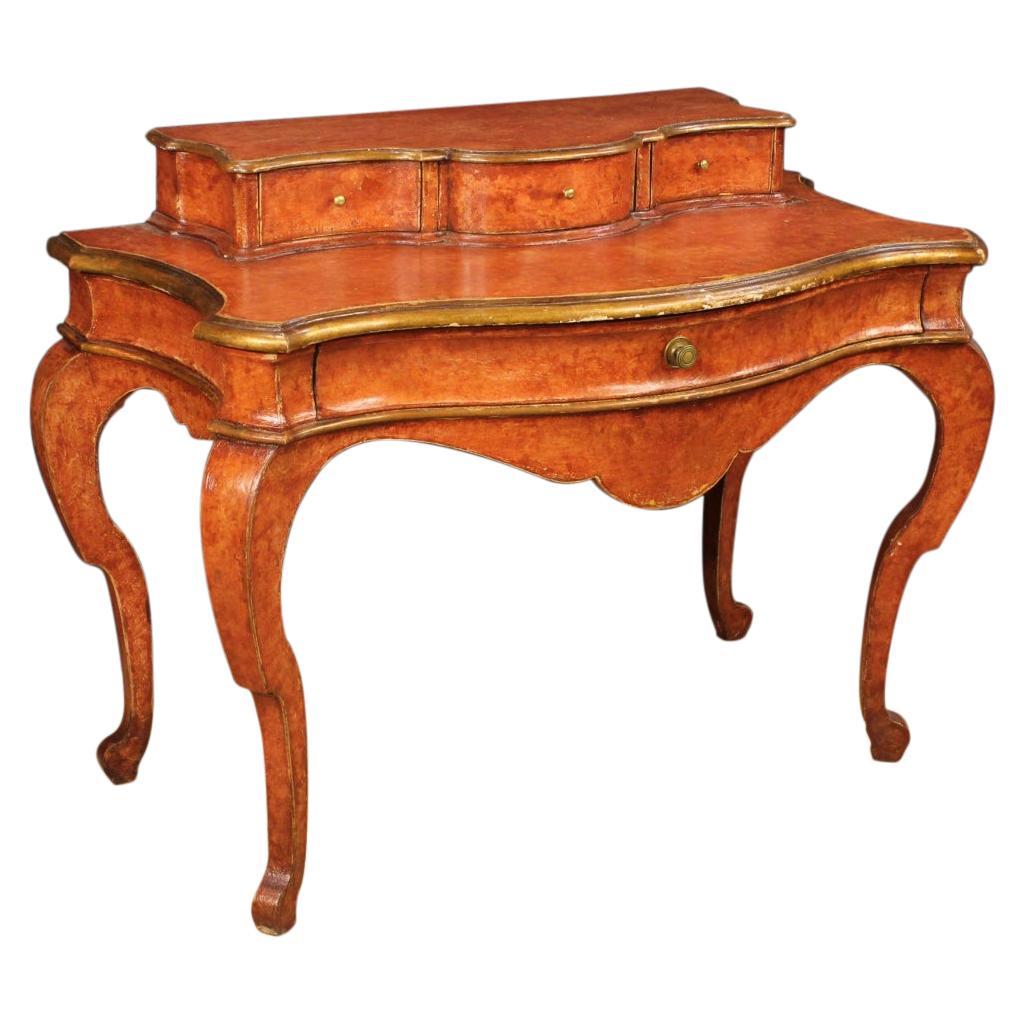 Spanish Lacquered and Gilded Desk, 20th Century For Sale