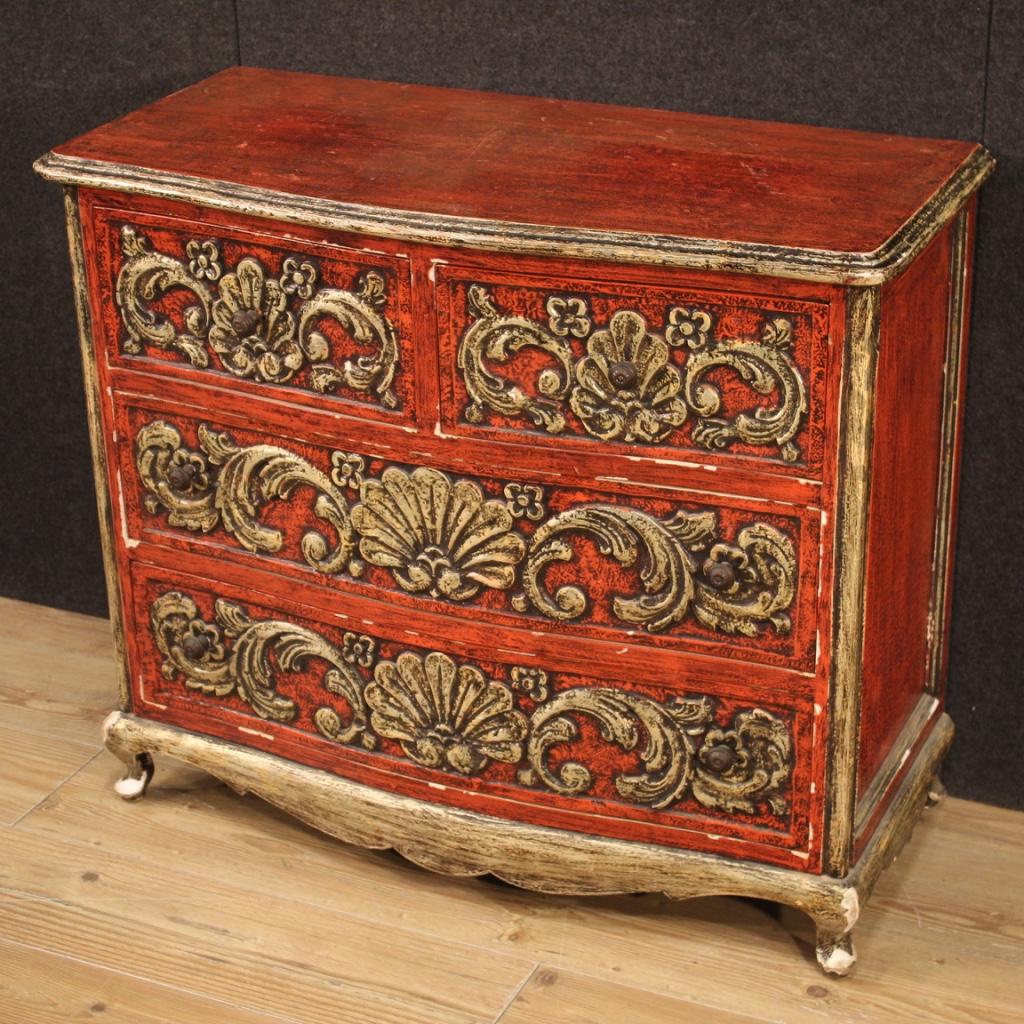 Spanish Lacquered and Silvered Dresser, 20th Century For Sale 1