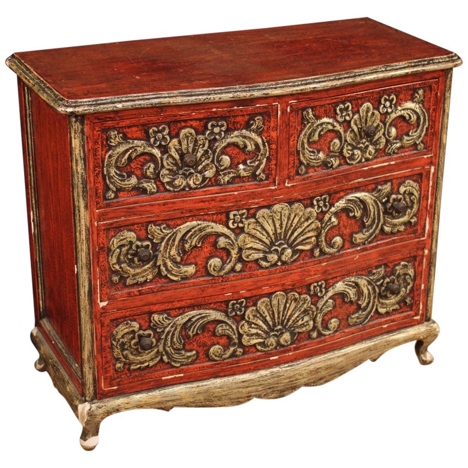 Spanish Lacquered and Silvered Dresser, 20th Century For Sale