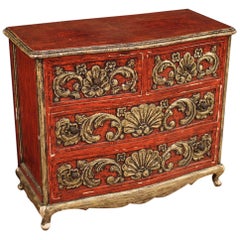 Vintage Spanish Lacquered and Silvered Dresser, 20th Century