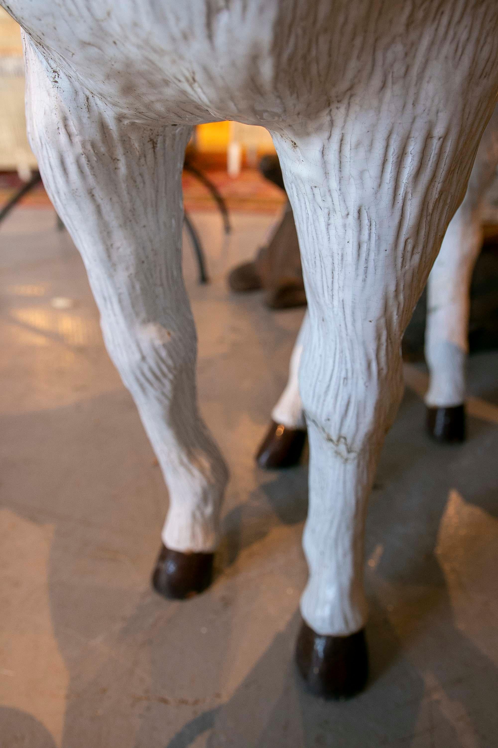Spanish Large Hand-Painted  Glazed Ceramic Donkey 10