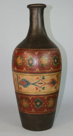 Spanish Large Hand Painted Terracotta Vase