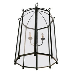 Spanish Large Lantern with Iron Ceiling with Glass
