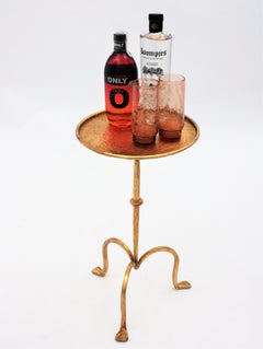 Spanish Large Wrought Gilt Iron Gueridon Drinks Table, Side Table or Pedestal