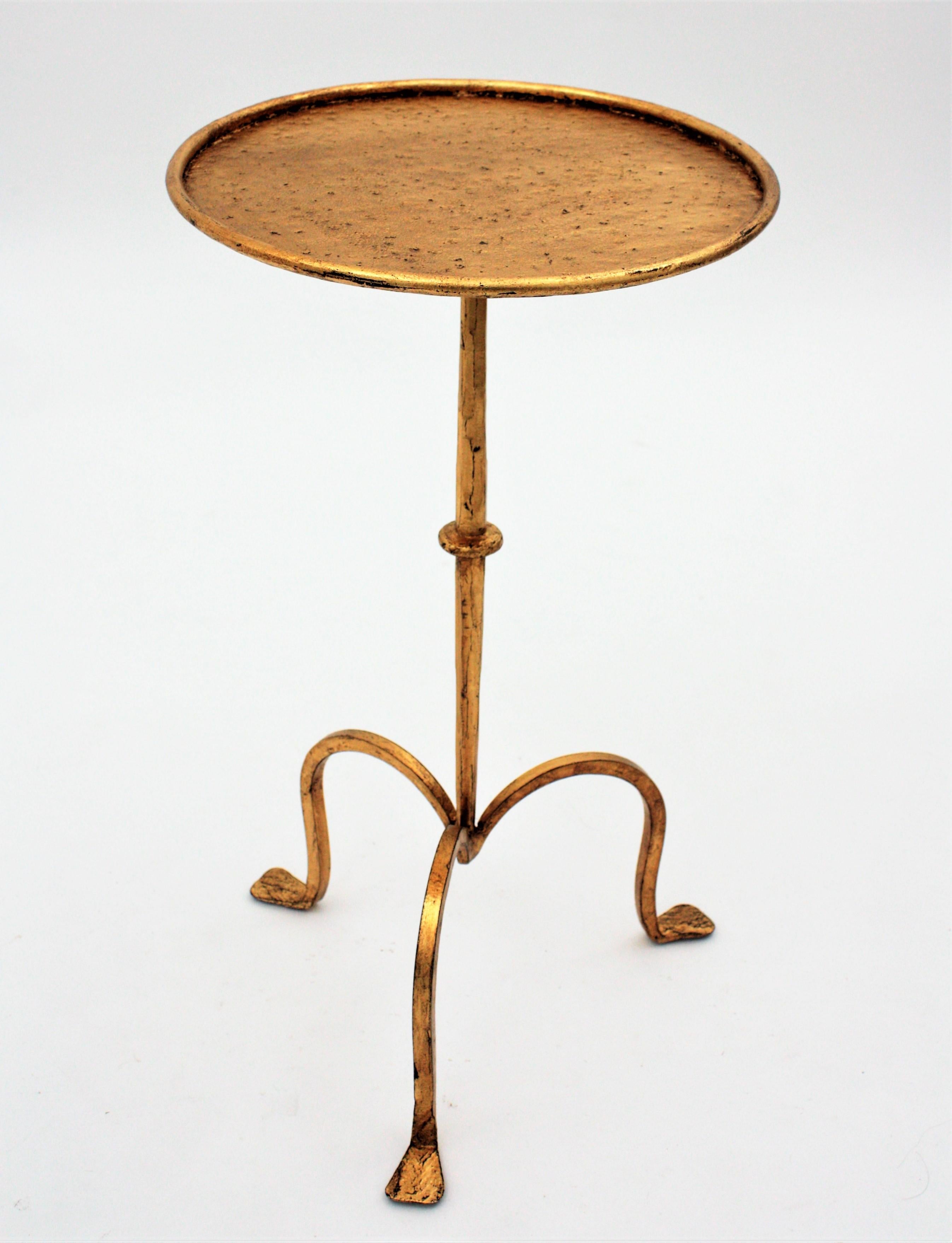 Spanish Large Wrought Gilt Iron Gueridon Drinks Table, Side Table or Pedestal 2