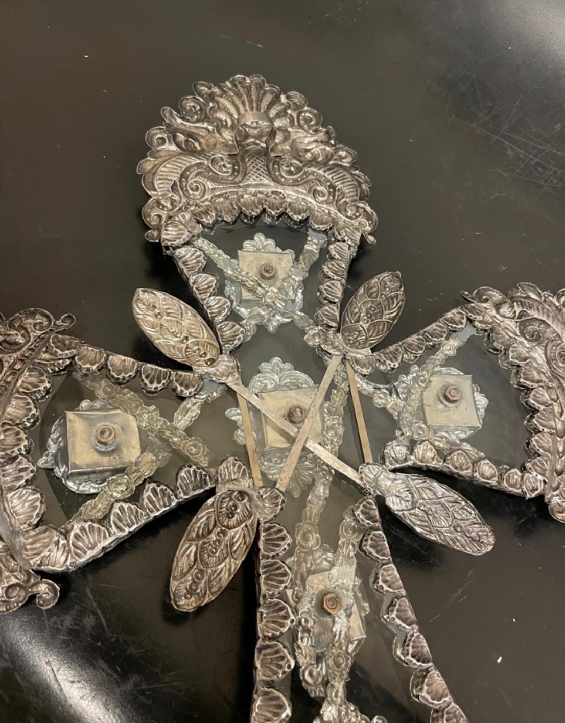 Spanish Large Silver Cross and Rock Crystal 18th Century 6