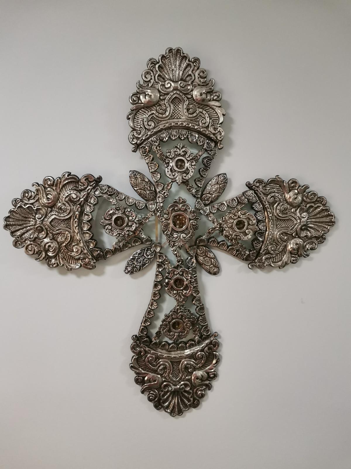 Spanish Large Silver Cross and Rock Crystal 18th Century 2