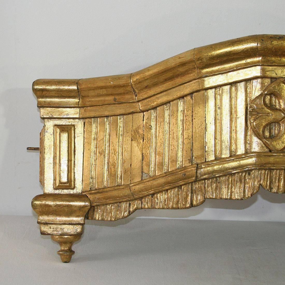 Spanish Late 18th Century Baroque Giltwood Bed Crown/ Canapé 3