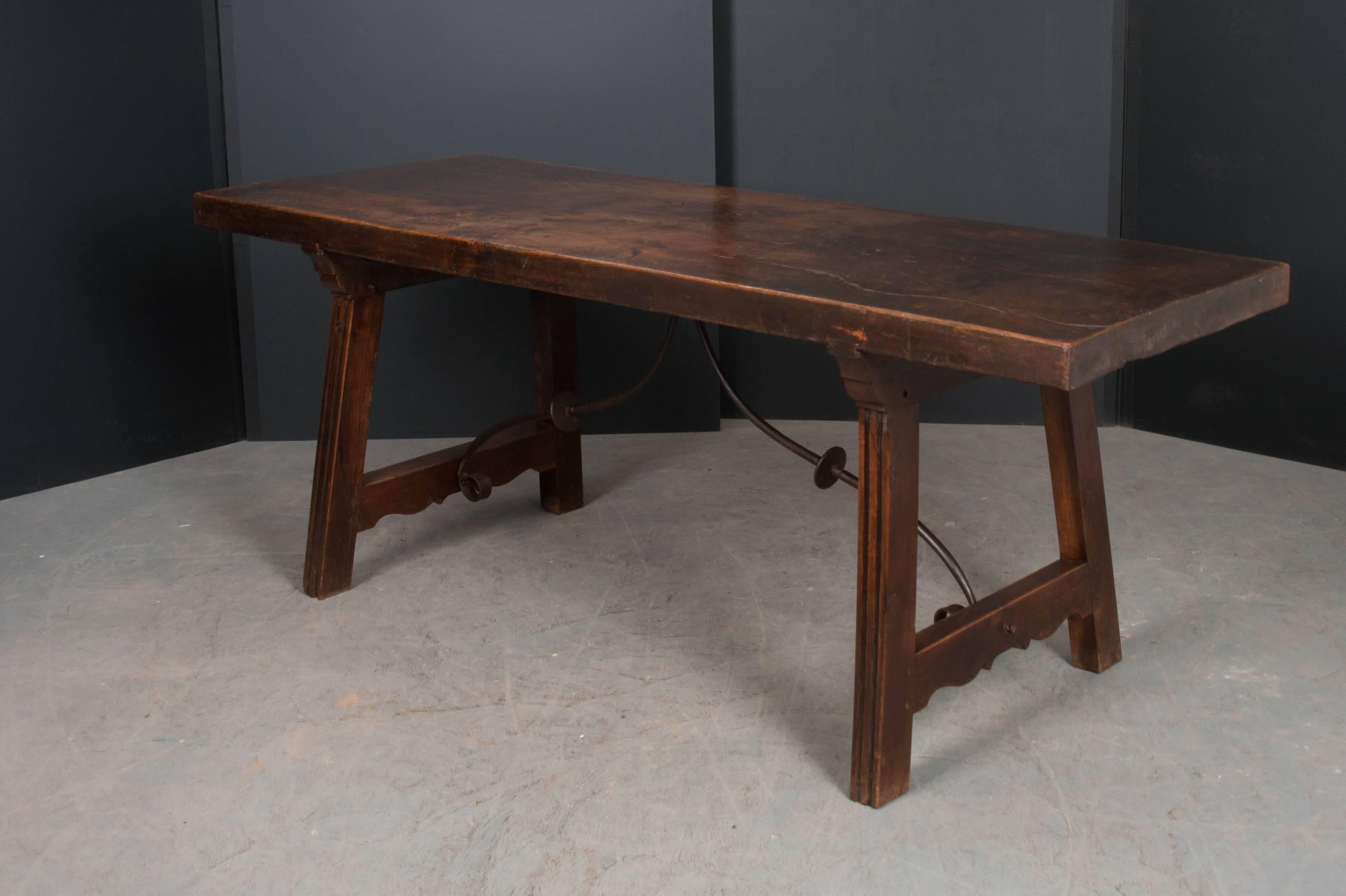 Spanish Late 18th Century Single Board Refectory Table 7