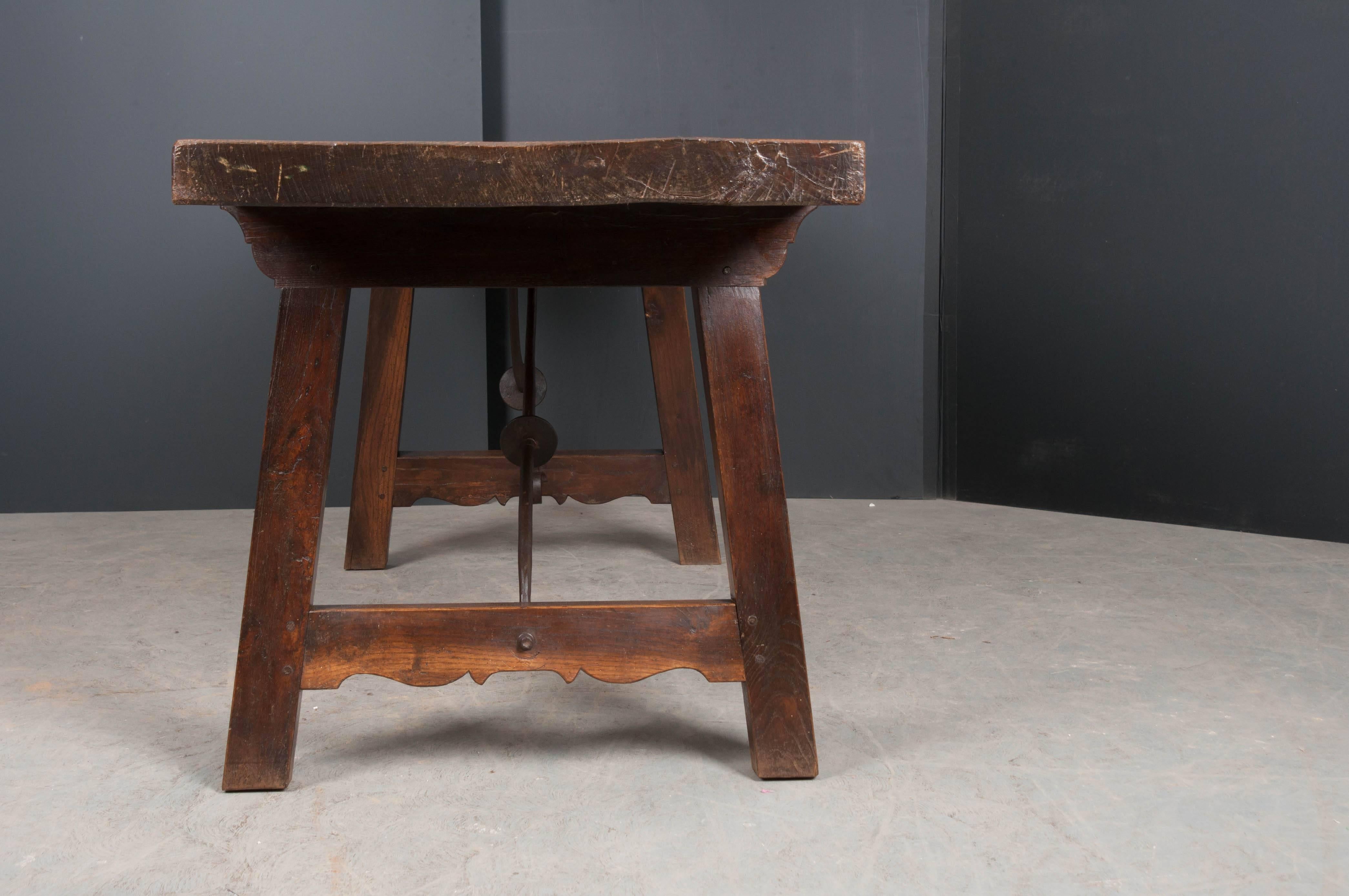 Spanish Late 18th Century Single Board Refectory Table 8