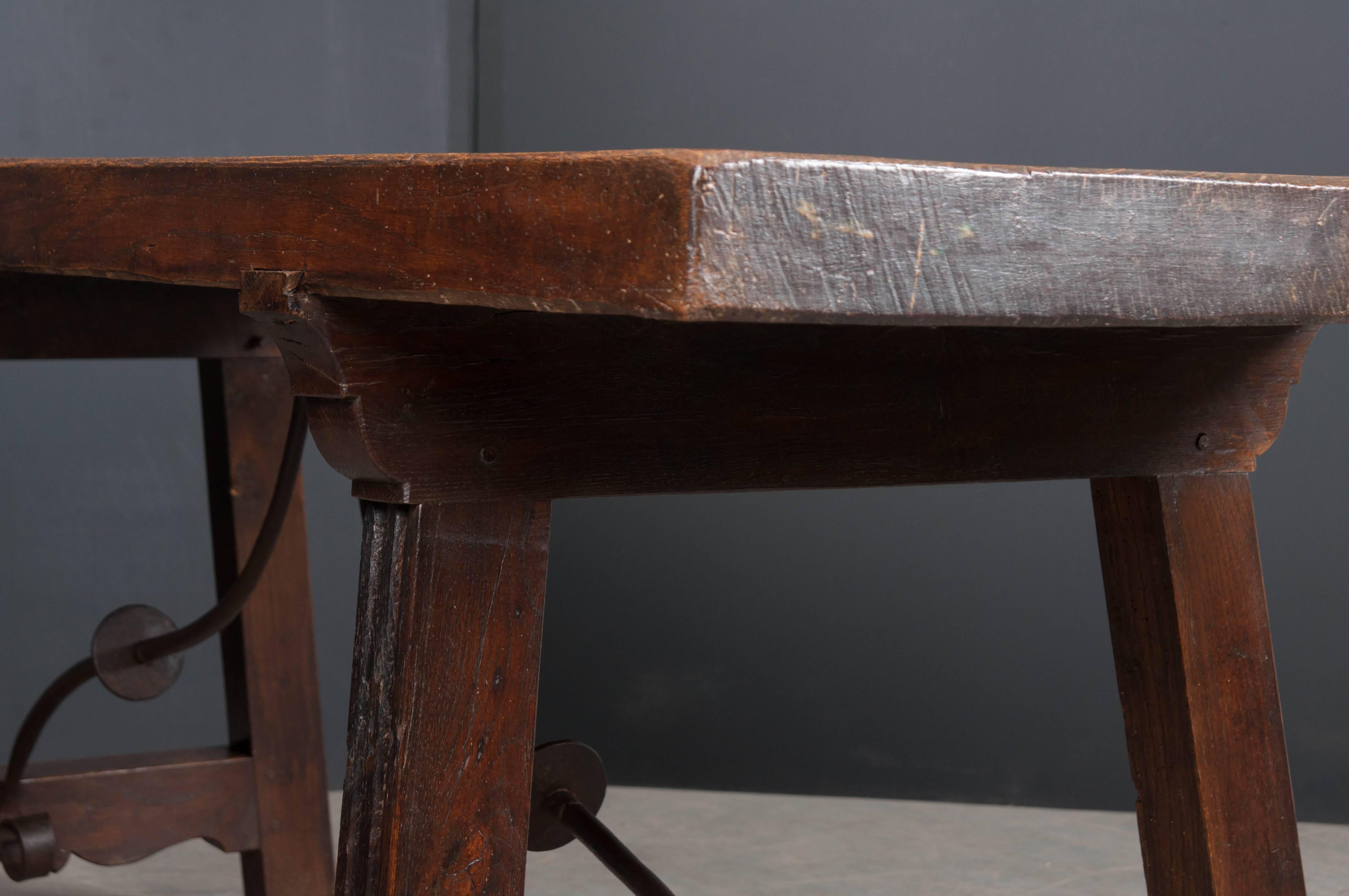 Spanish Late 18th Century Single Board Refectory Table 9