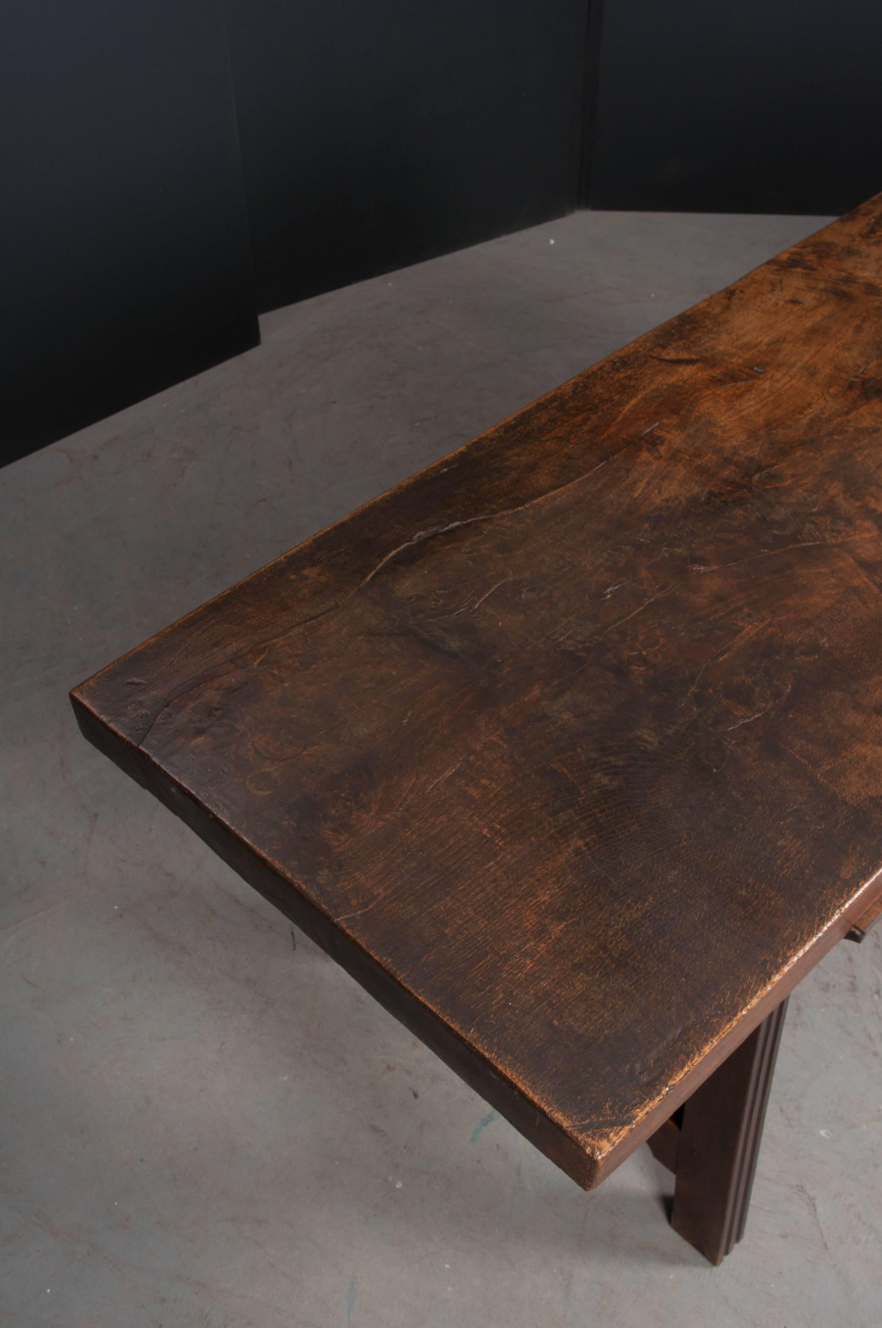 Spanish Late 18th Century Single Board Refectory Table 2