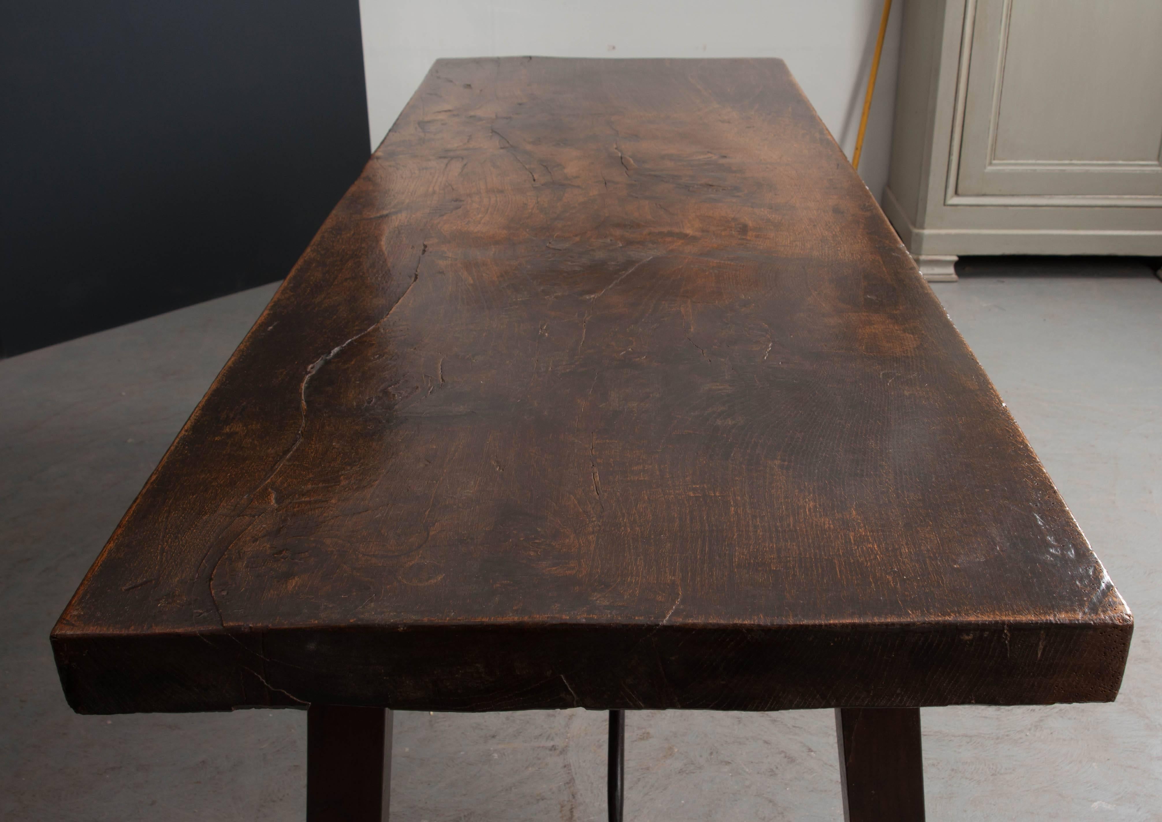 Spanish Late 18th Century Single Board Refectory Table 3