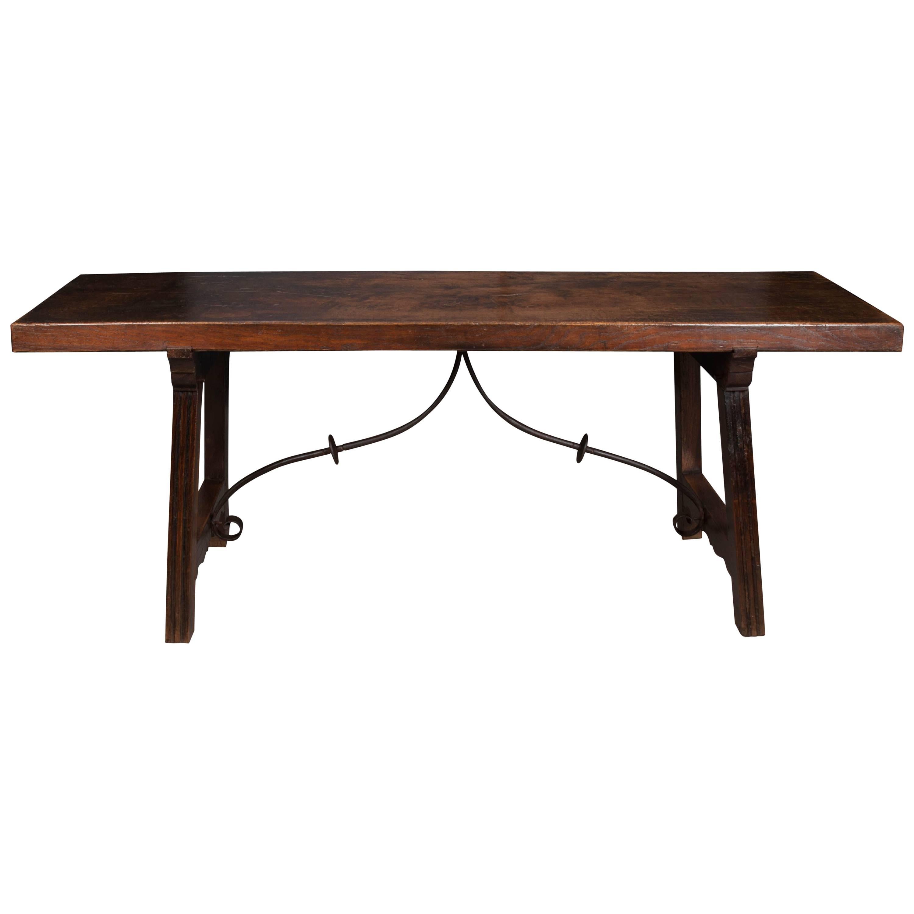 Spanish Late 18th Century Single Board Refectory Table