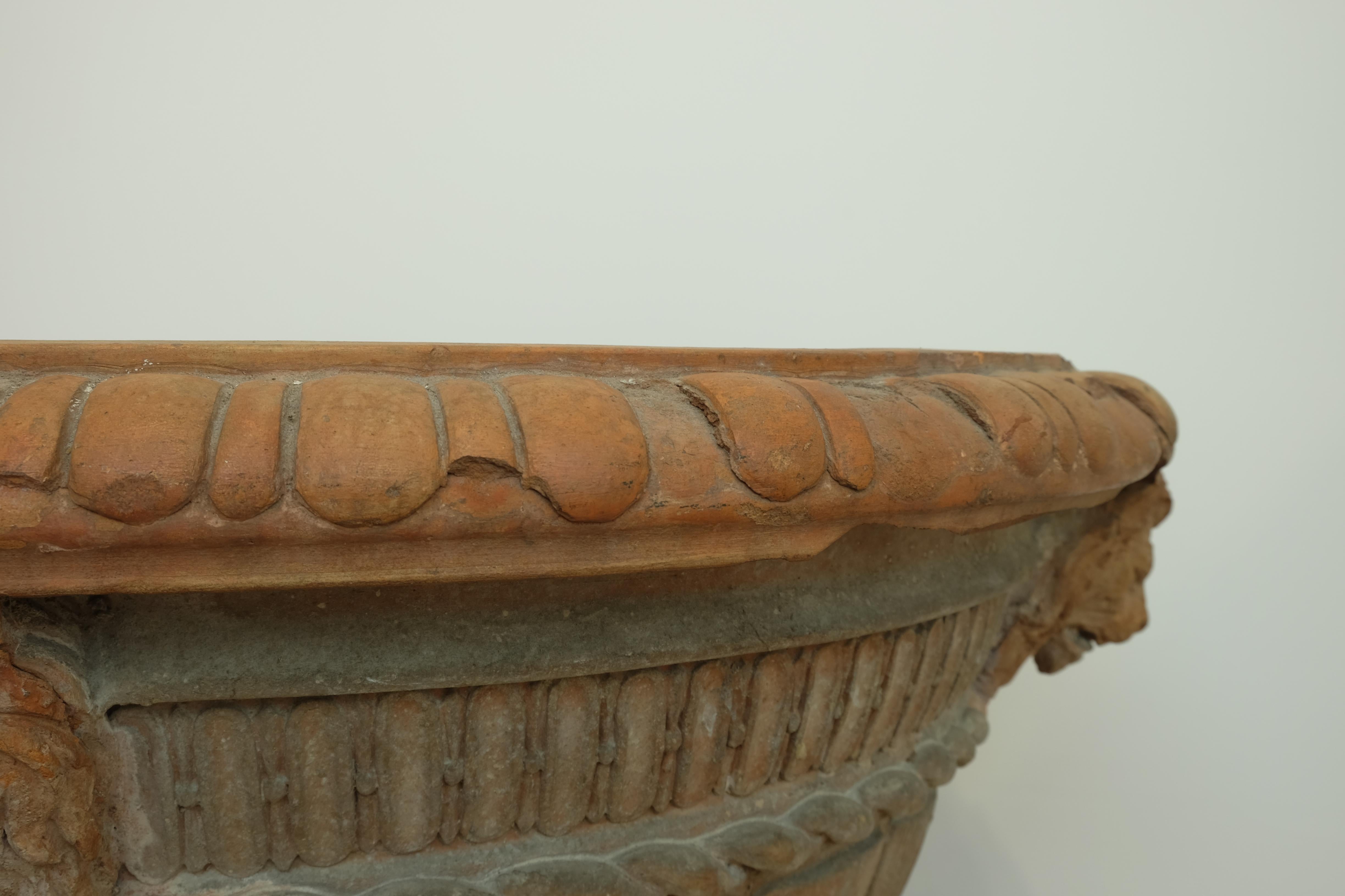 Terracotta Spanish Late 18th-Early 19th Century Armorial Jardinière (Pot) For Sale